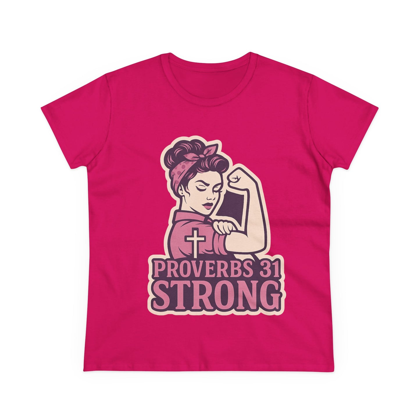 Proverbs 31 Strong Christian Women's Empowering Midweight T-Shirt