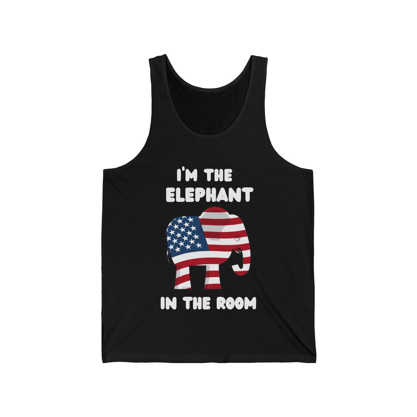 Elephant in Room Cartoon Women's Relaxed Tank (White Logo) - Sweet Baby Jeez Teez