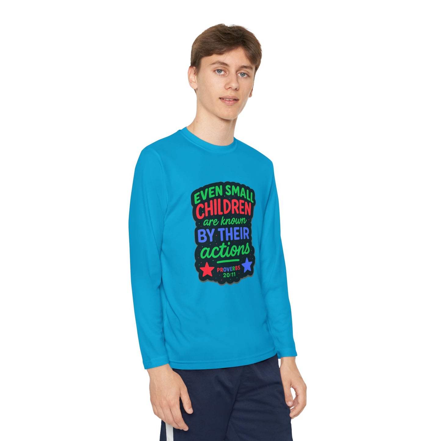 "Even Small Children" Proverbs 20:11 Boy's Bible Verse Long Sleeve Tshirt