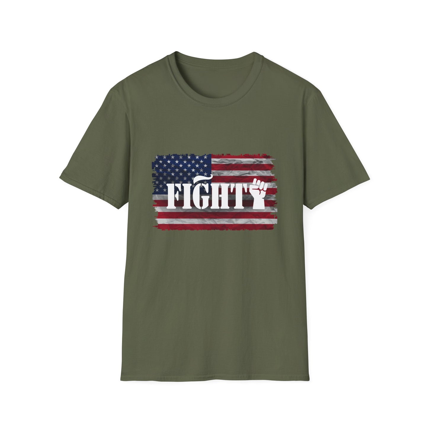 Fight Men's Tshirt (Flag Logo) - Sweet Baby Jeez Teez