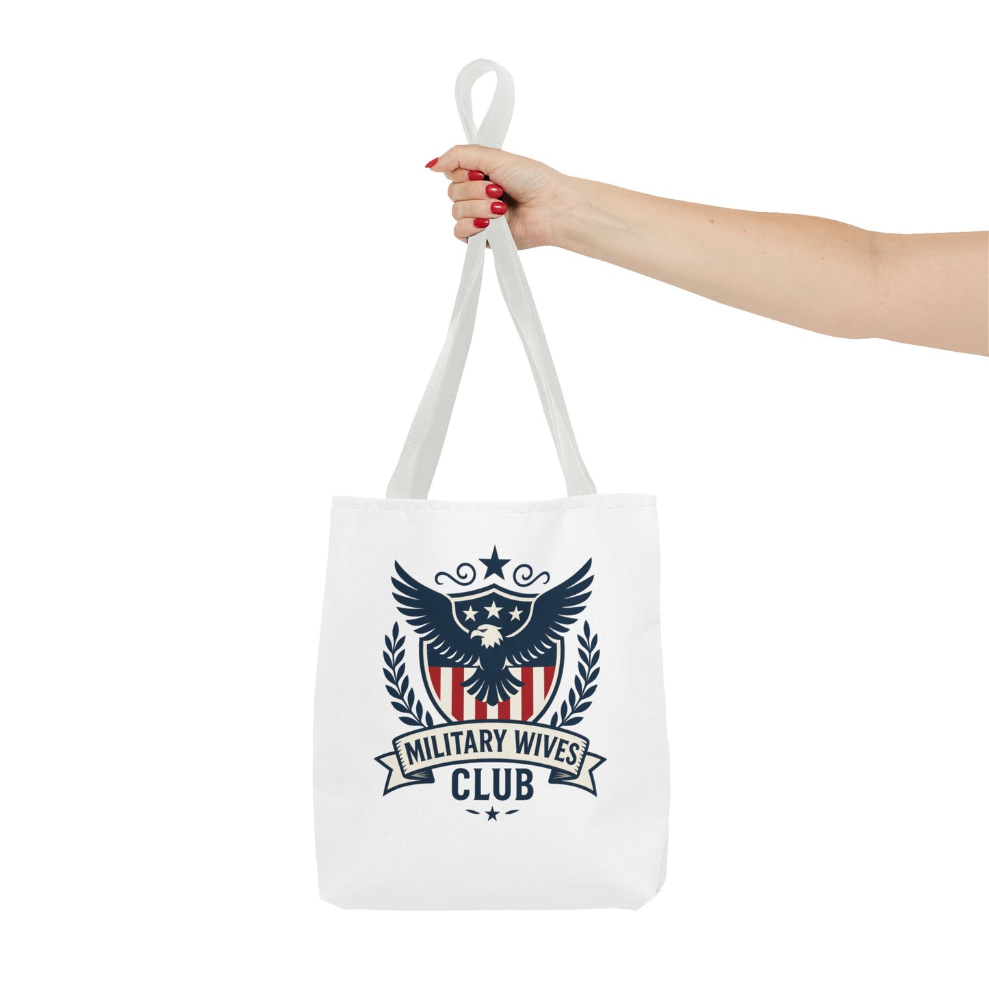 Military Wives Club Tote Bag (White with Choice of Handles)