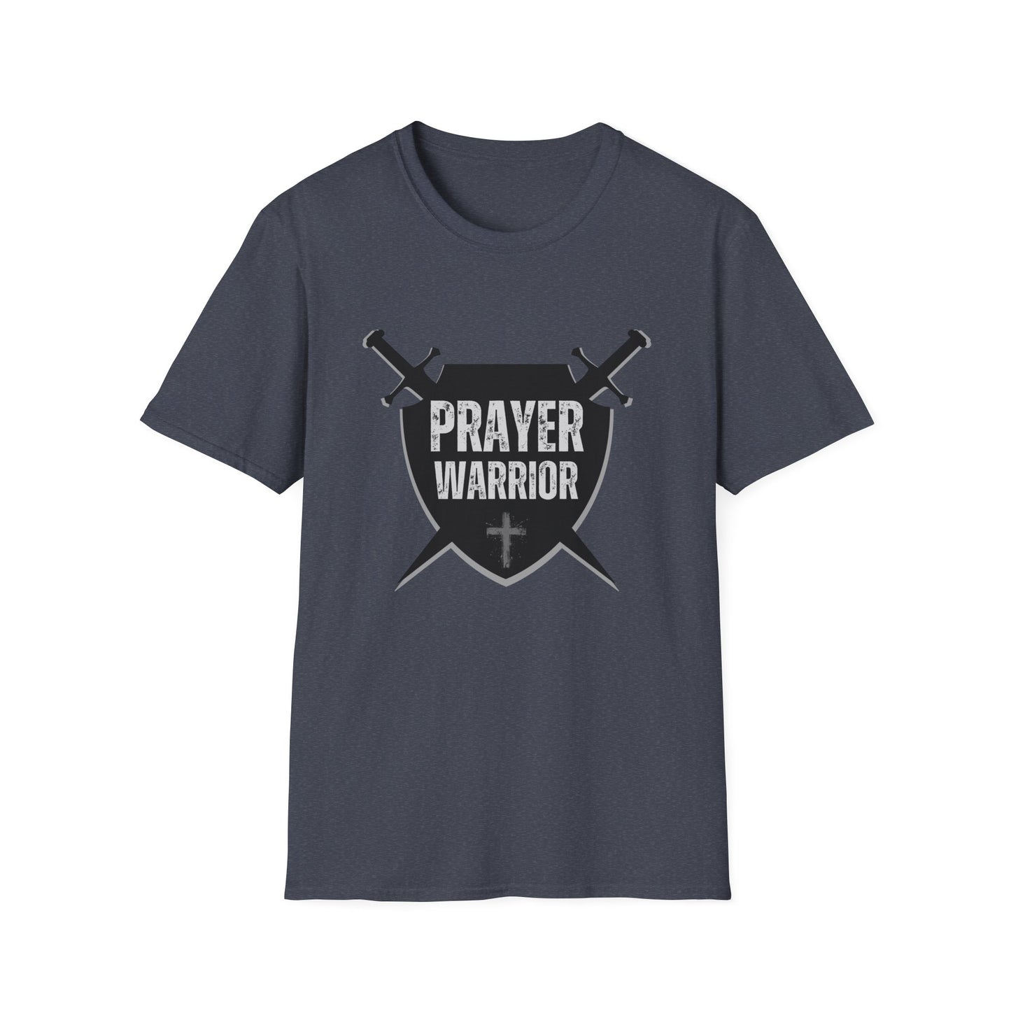 Prayer Warrior Shield Men's Tshirt (Black Logo) - Sweet Baby Jeez Teez