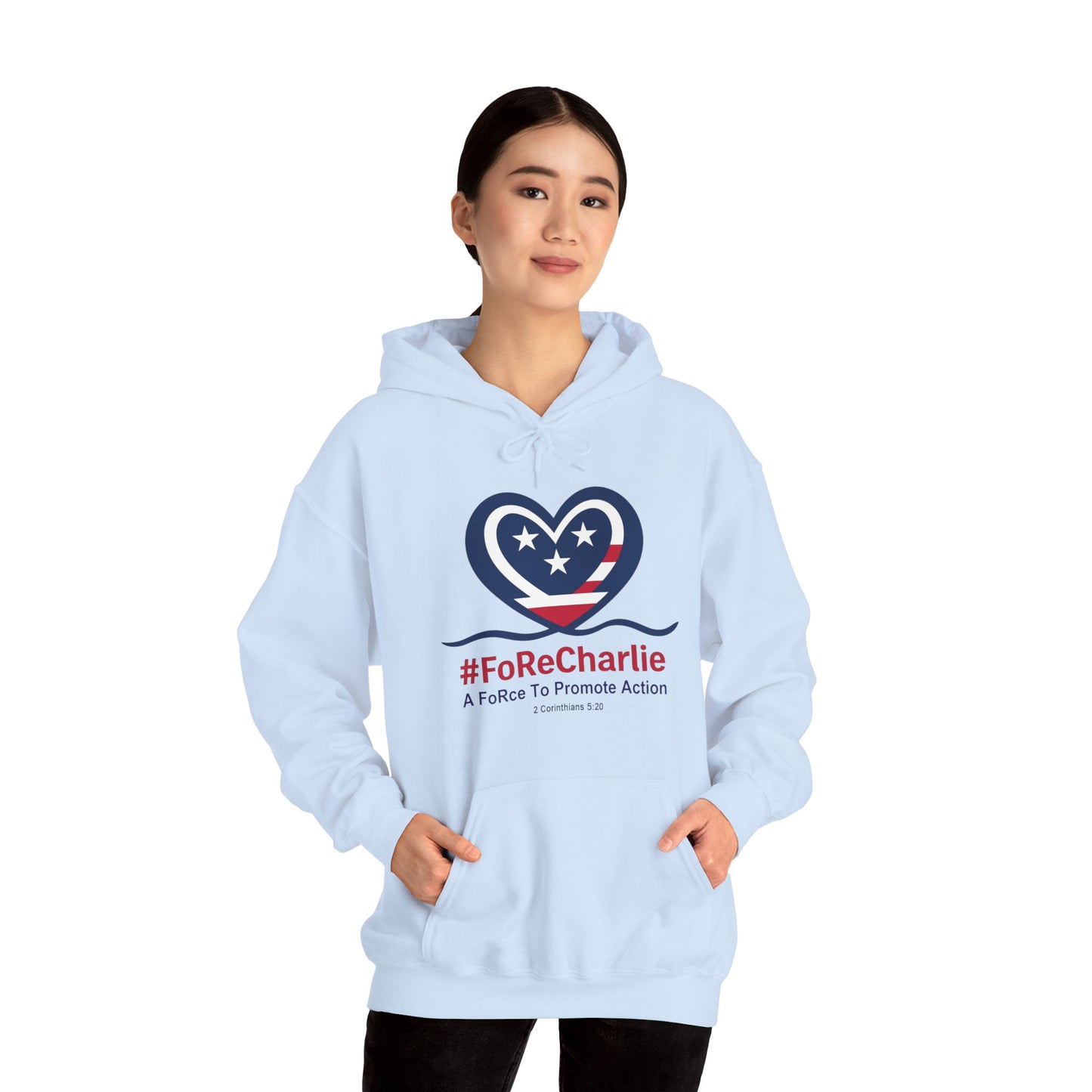 "FoRe Charlie" Ambassador Pageant Memorial Unisex Hoodie for Charlie Kirk (Heart Logo)