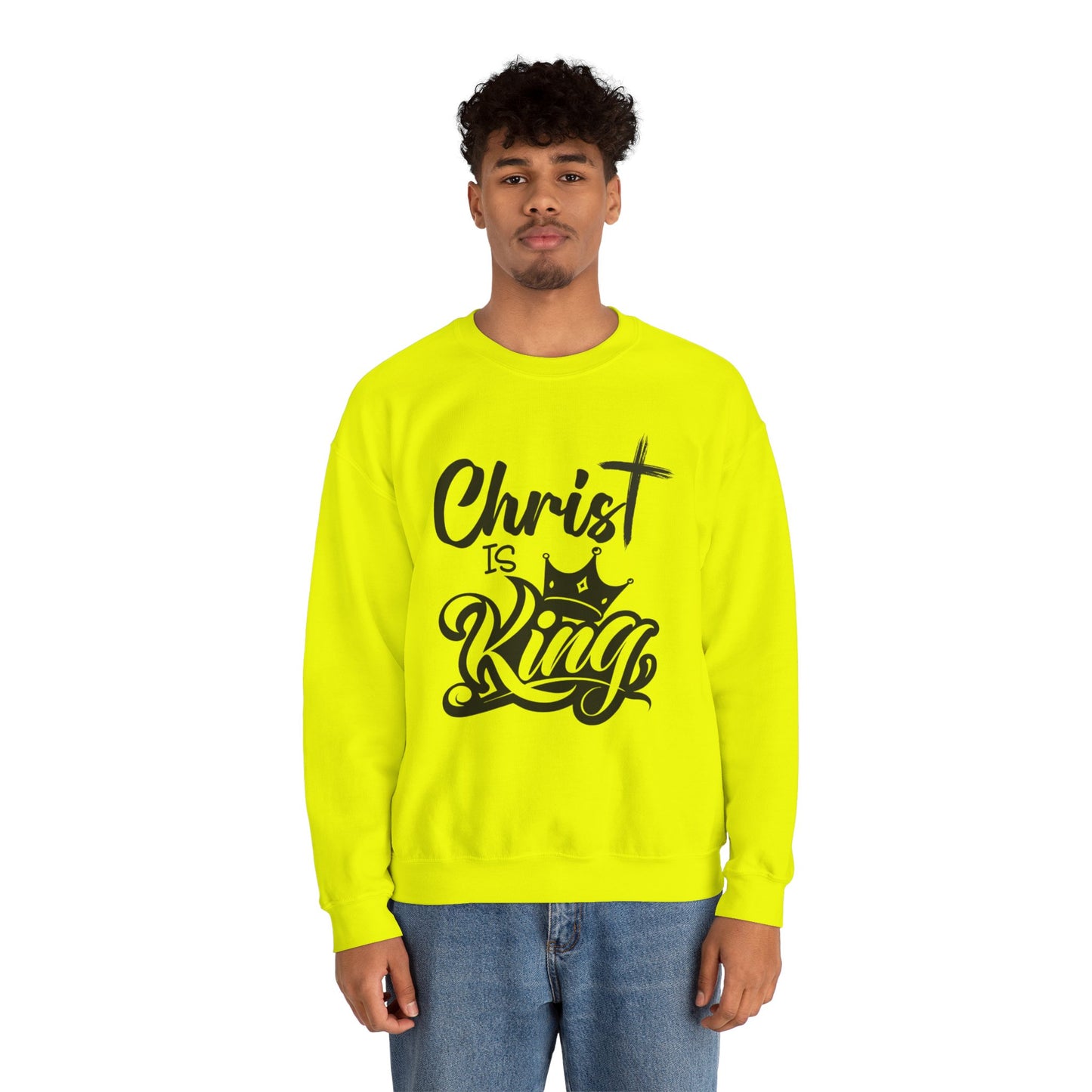 "Christ is King" Unisex Crewneck Sweatshirt - Sweet Baby Jeez Teez