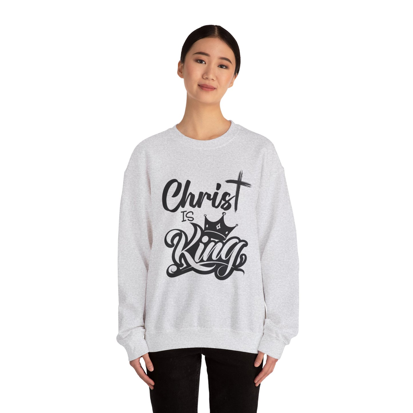 "Christ is King" Unisex Crewneck Sweatshirt - Sweet Baby Jeez Teez