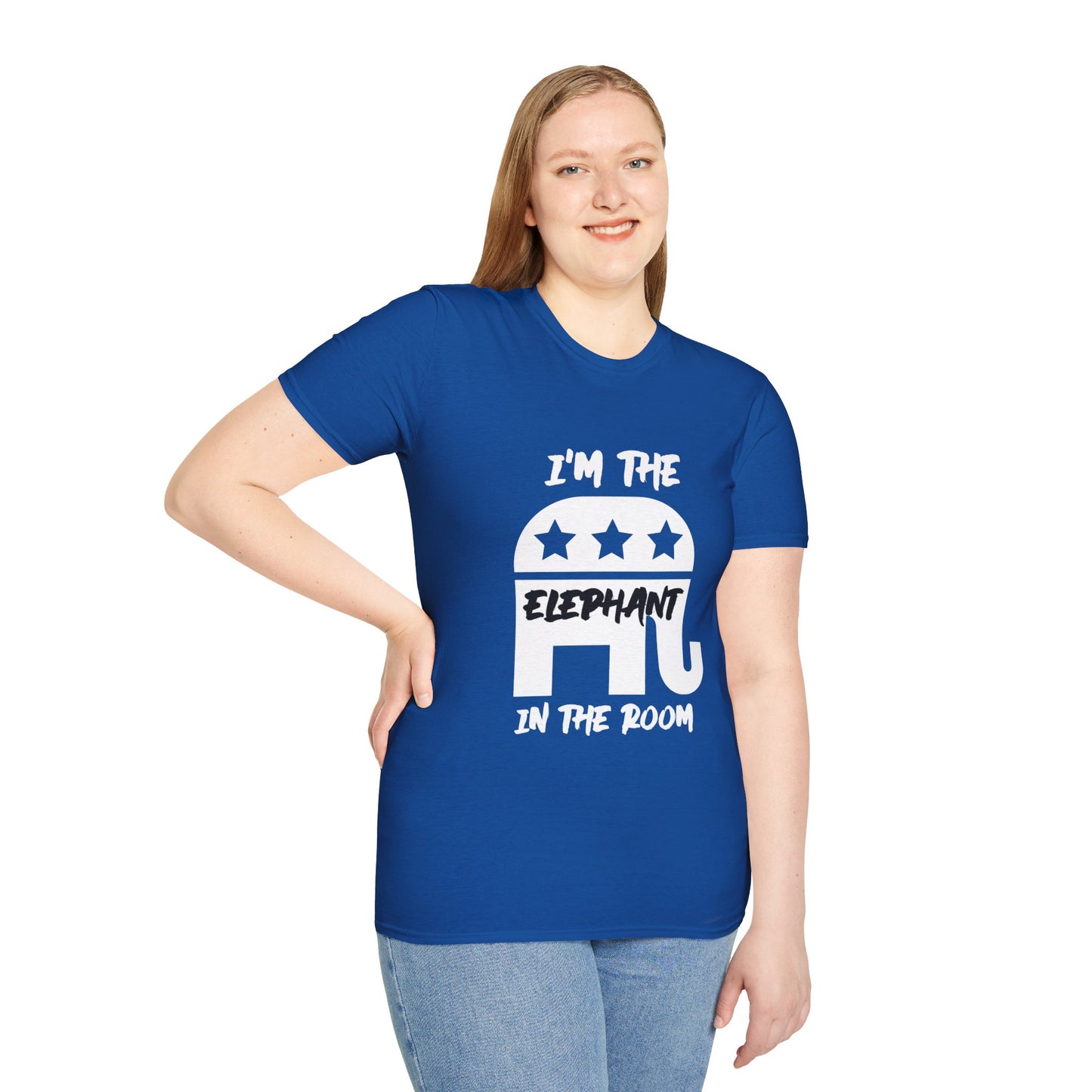 Elephant Women's Relaxed/Plus Tshirt (White/Black Logo) - Sweet Baby Jeez Teez