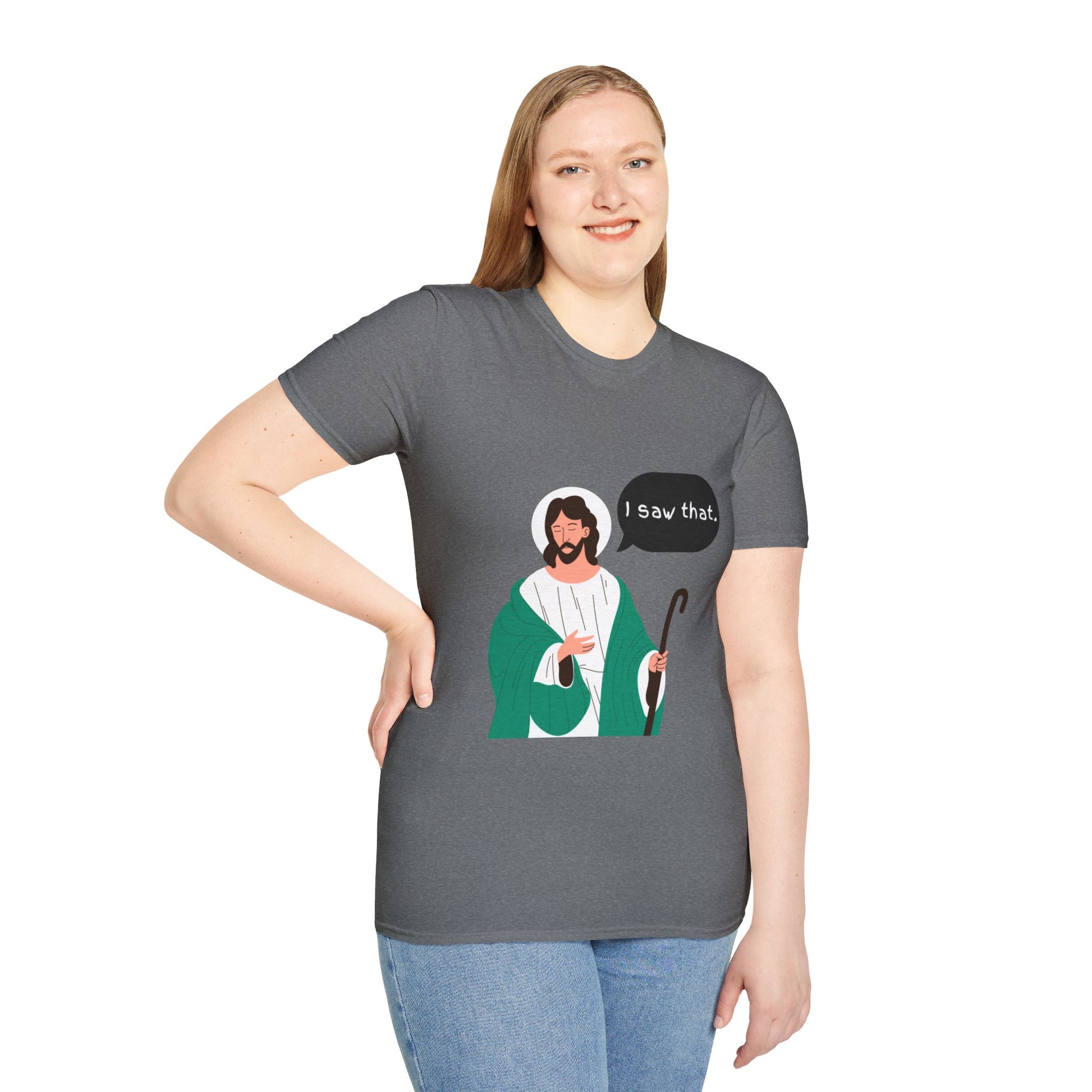 I Saw That Women's Relaxed/Plus Tshirt (Cartoon Logo) - Sweet Baby Jeez Teez
