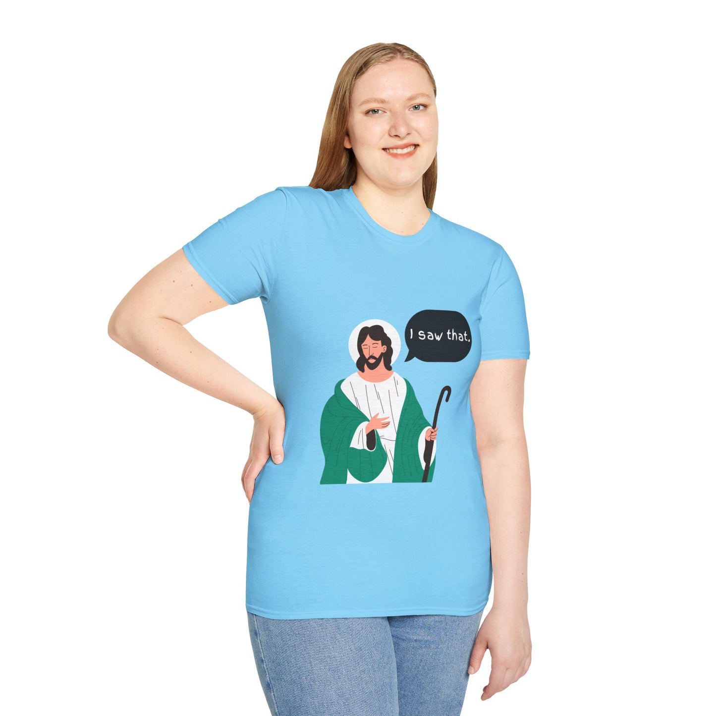 I Saw That Women's Relaxed/Plus Tshirt (Cartoon Logo) - Sweet Baby Jeez Teez
