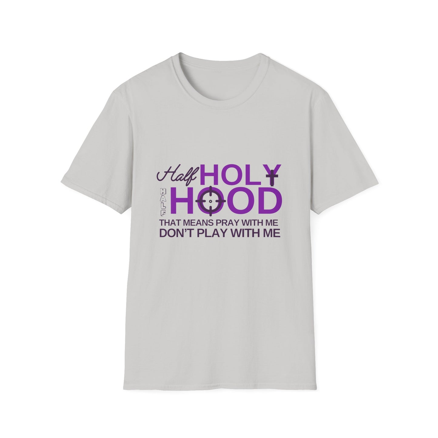 Half Holy Womens Relaxed/Plus Tshirt (Plum Logo) - Sweet Baby Jeez Teez