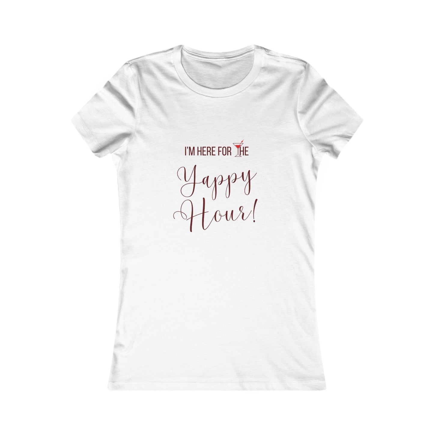 Yappy Hour Women's Fitted Tshirt (Burgundy & Red Logo) - Sweet Baby Jeez Teez