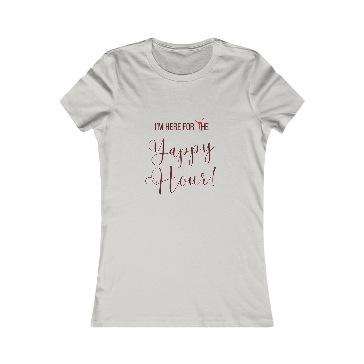 Yappy Hour Women's Fitted Tshirt (Burgundy & Red Logo) - Sweet Baby Jeez Teez