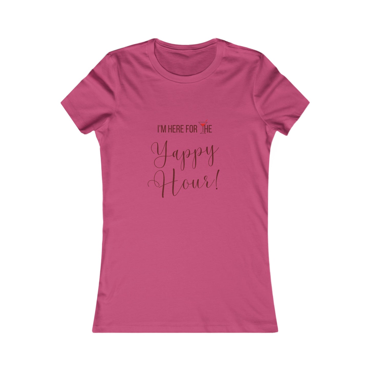 Yappy Hour Women's Fitted Tshirt (Burgundy & Red Logo) - Sweet Baby Jeez Teez
