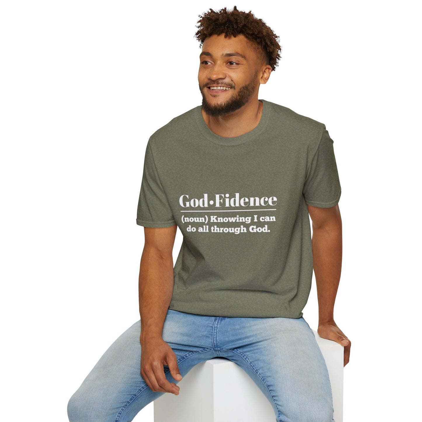 God-Fidence Men's Tshirt (White Logo) - Sweet Baby Jeez Teez