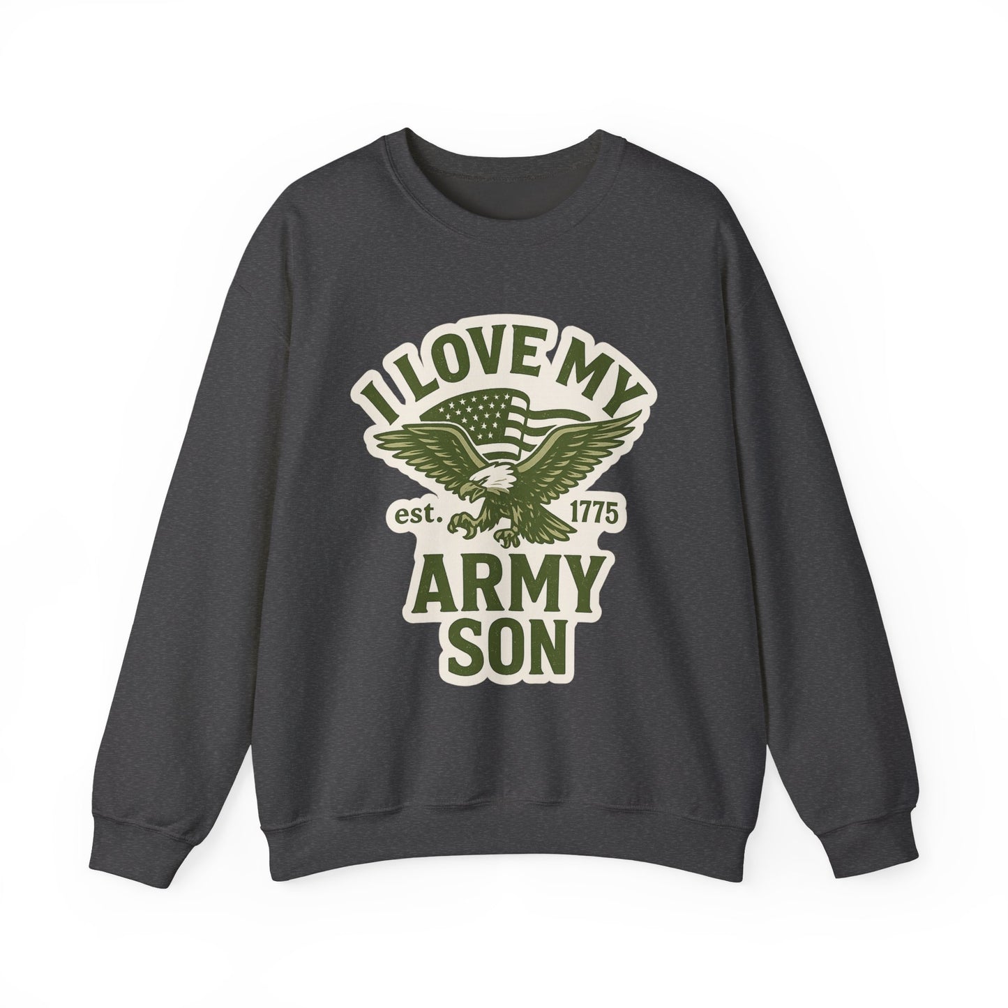"I Love My Army Son" Patriotic Crewneck Sweatshirt for Army Military Parents