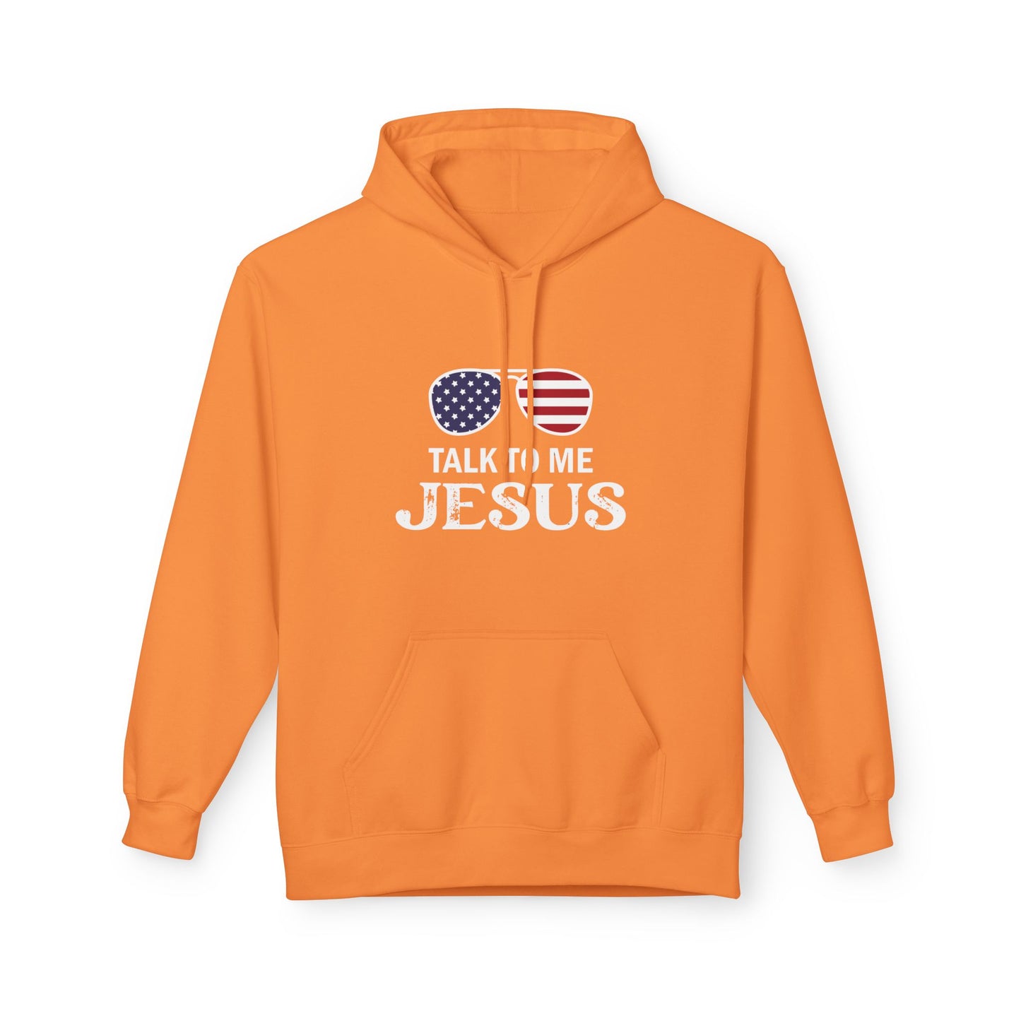 Patriotic "Talk to Me Jesus" Christian Fleece Hoodie