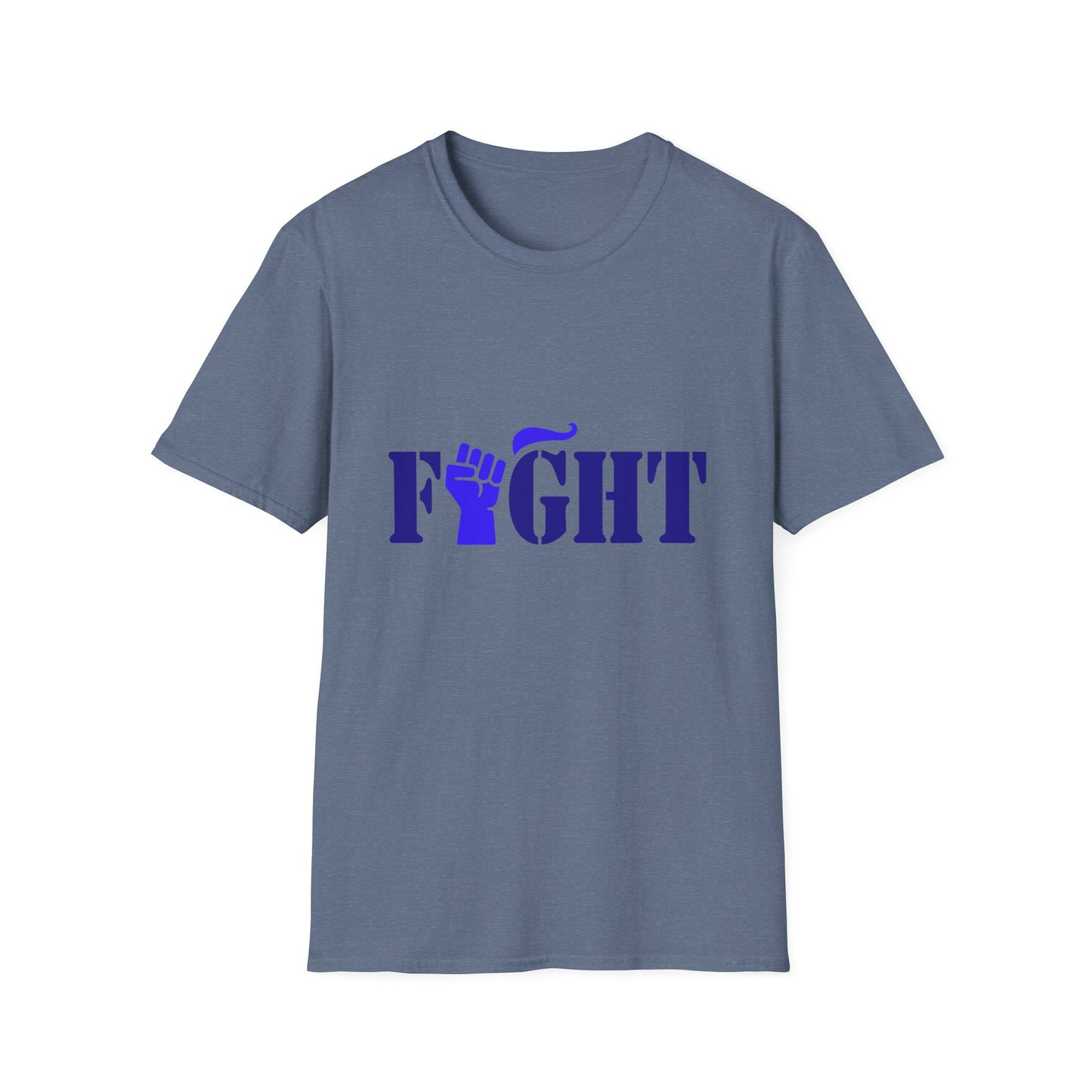 Fight Men's Tshirt (Blue Fist Logo) - Sweet Baby Jeez Teez