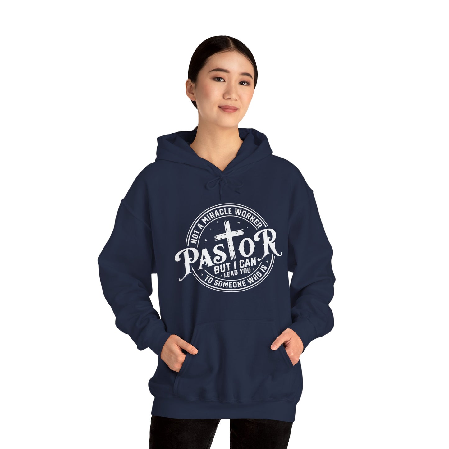 Pastor Women's Relaxed Hooded Sweatshirt (White Logo)