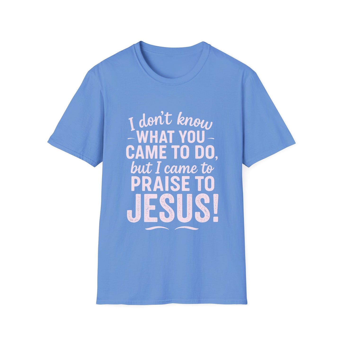 "I Came to Praise Jesus" Relaxed Softstyle Tshirt (Light Pink Logo) - Sweet Baby Jeez Teez