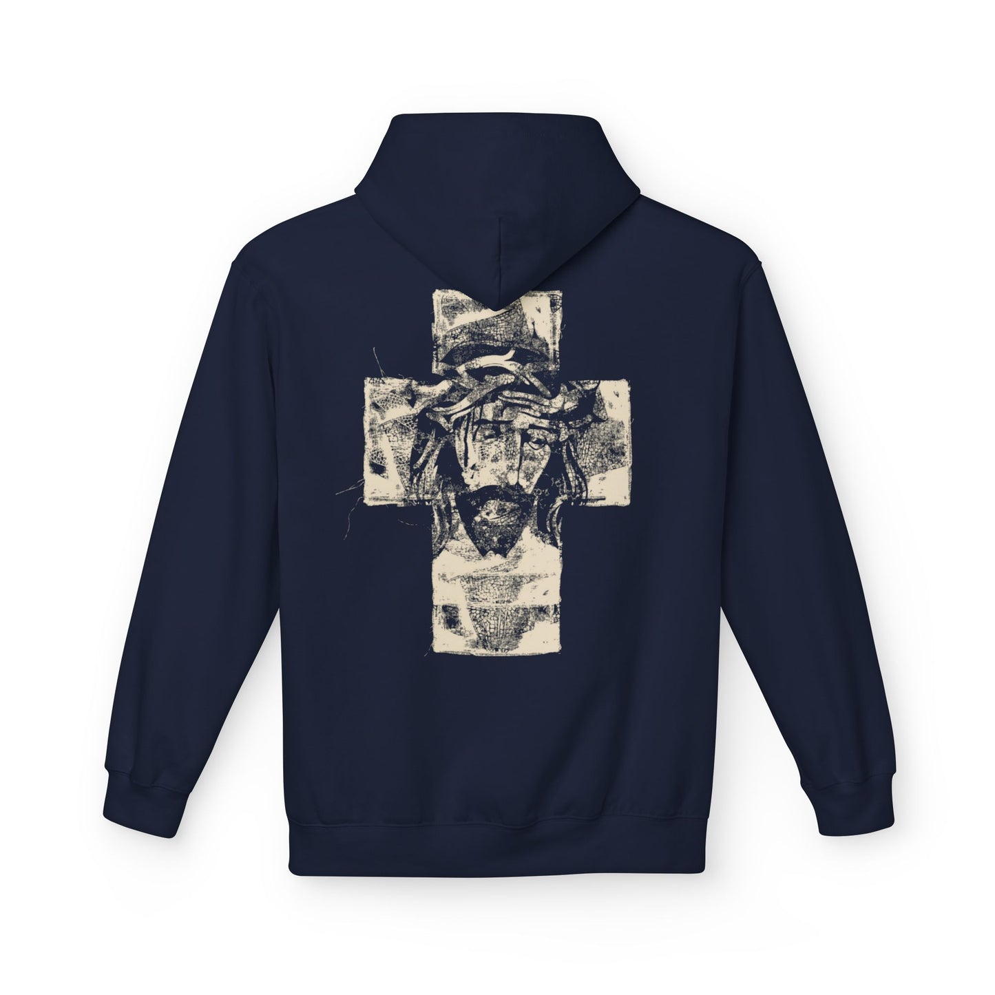 Christ Portrait on Cross Modern Logo Men's Hoodie - Sweet Baby Jeez Teez