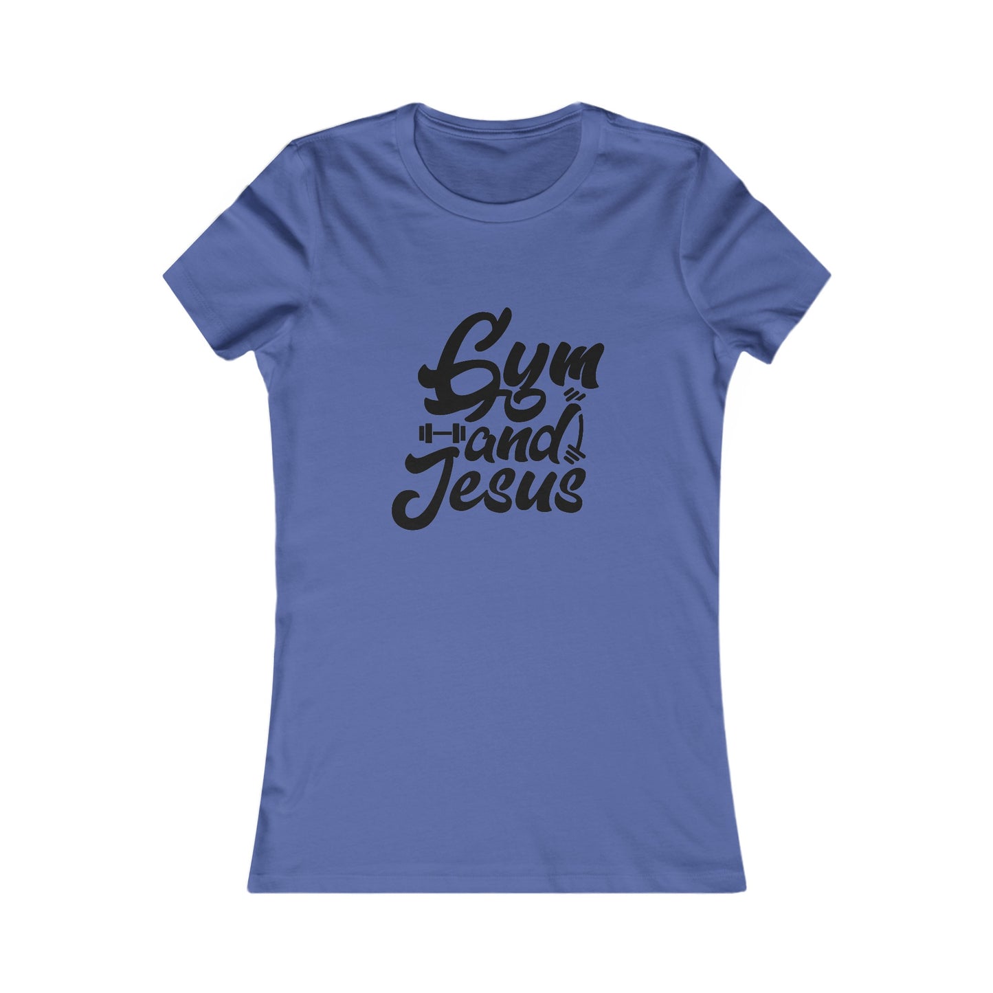 Gym and Jesus Women's Fitted Tshirt (Black Logo) - Sweet Baby Jeez Teez