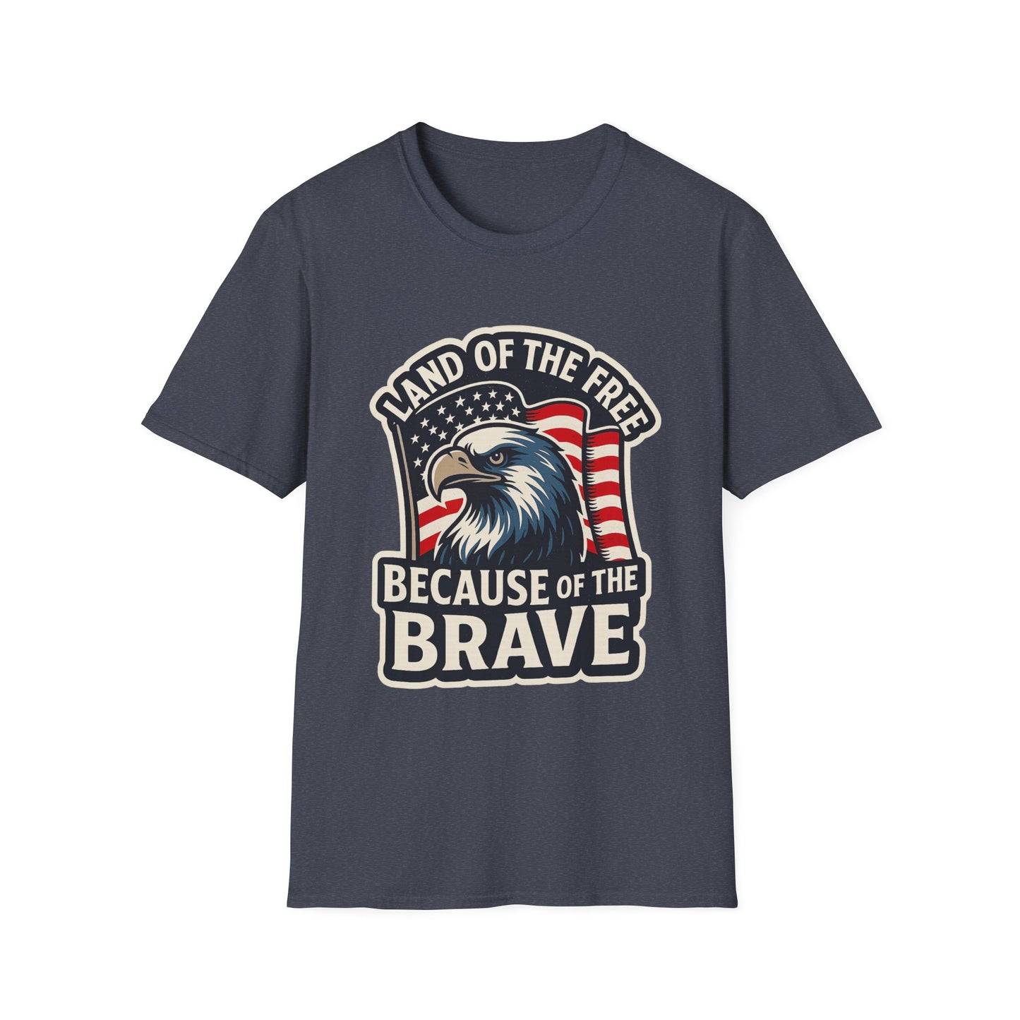 "Land of the Free" Patriotic Eagle Softstyle T-Shirt (American Flag)