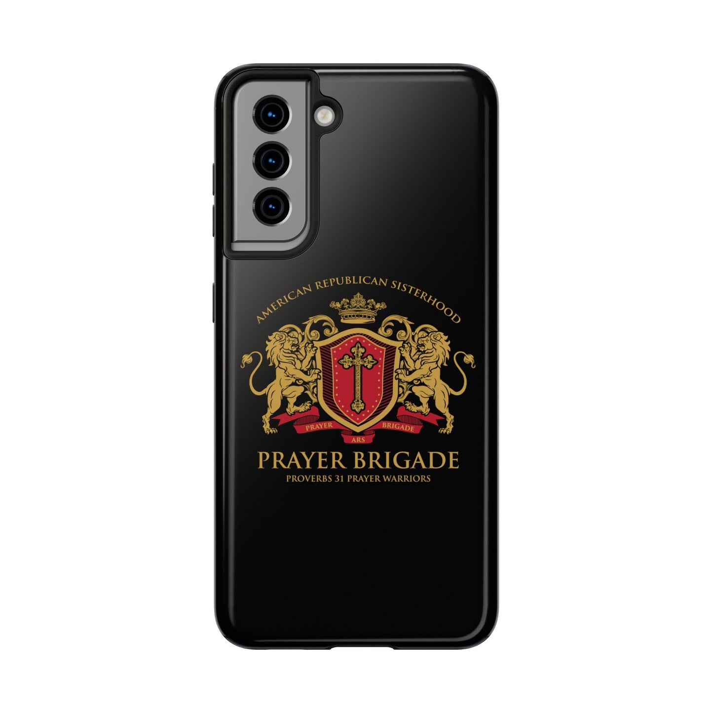 ARS Prayer Brigade Tough Phone Case (Black with Gold/Red Logo)