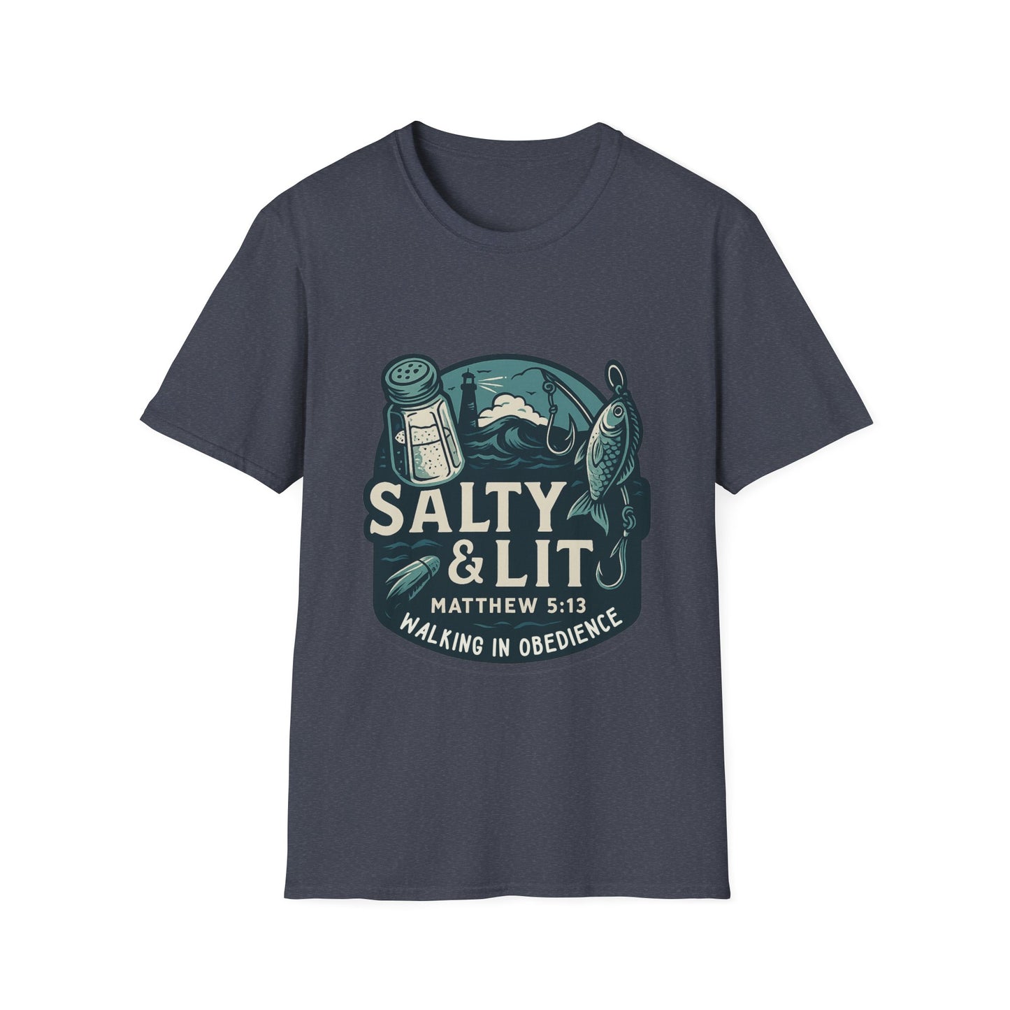'Salty & Lit" Matthew 5:13 Bible Verse Christian Softstyle Tshirt