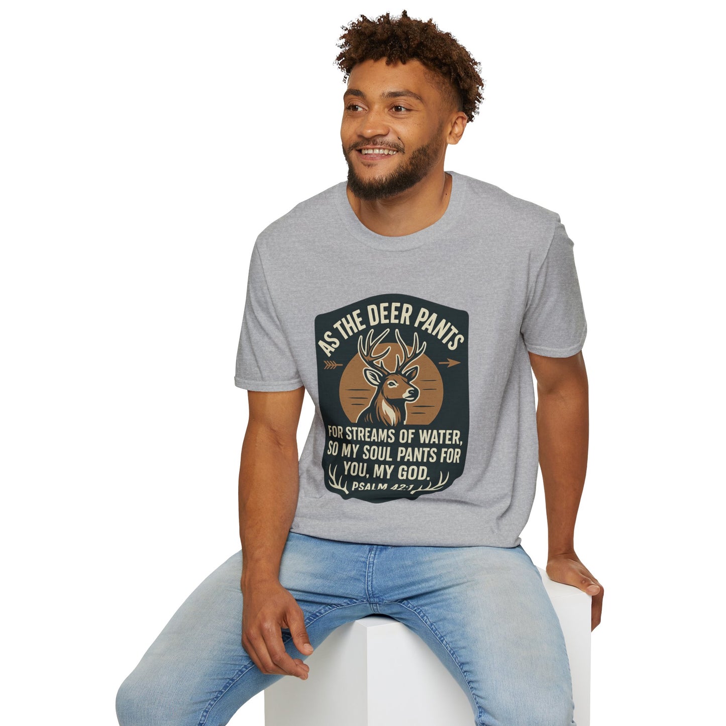 Psalm 42:1 "As The Deer" Bible Verse Softstyle Tshirt
