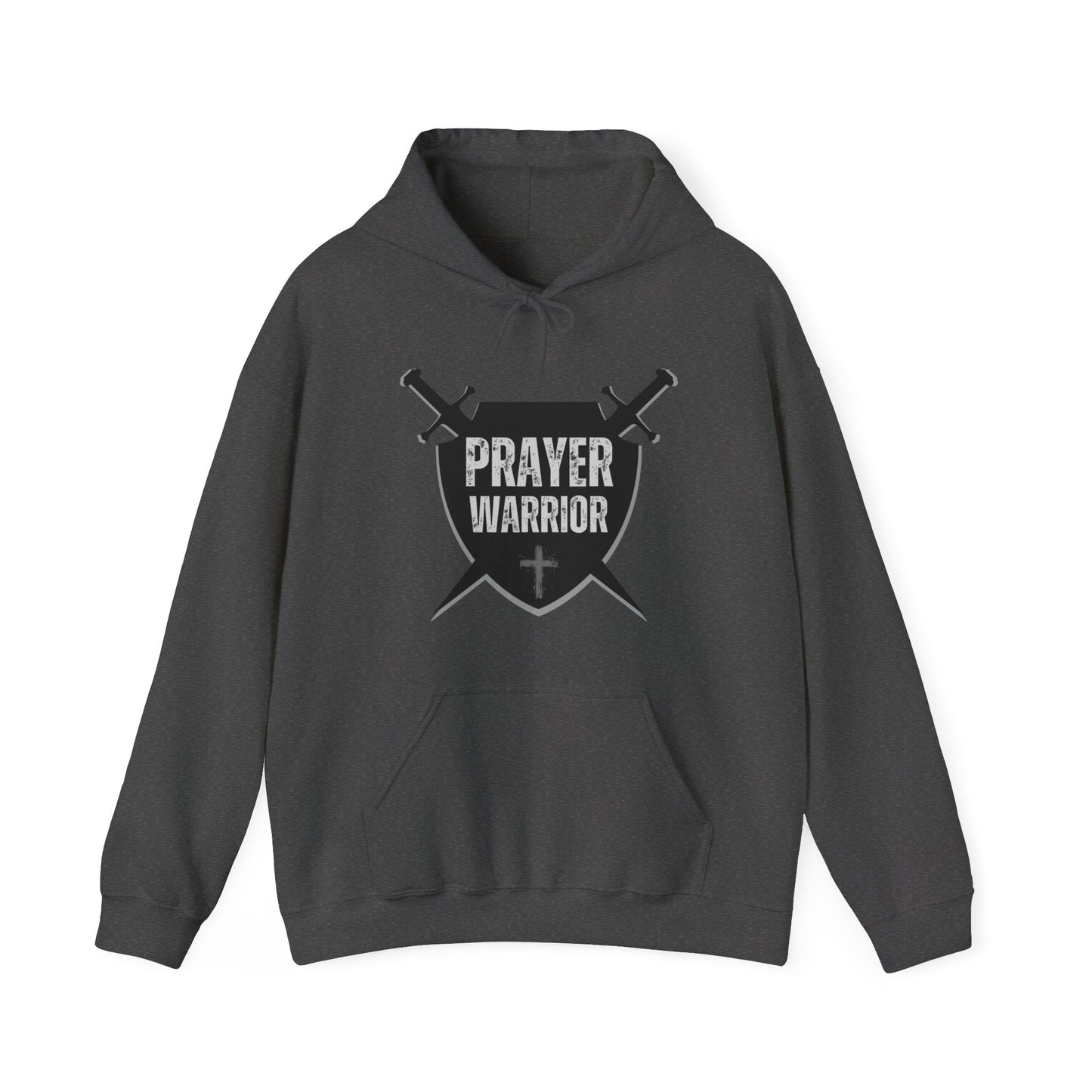 Prayer Warrior Shield Men's Hoodie (Black Logo) - Sweet Baby Jeez Teez
