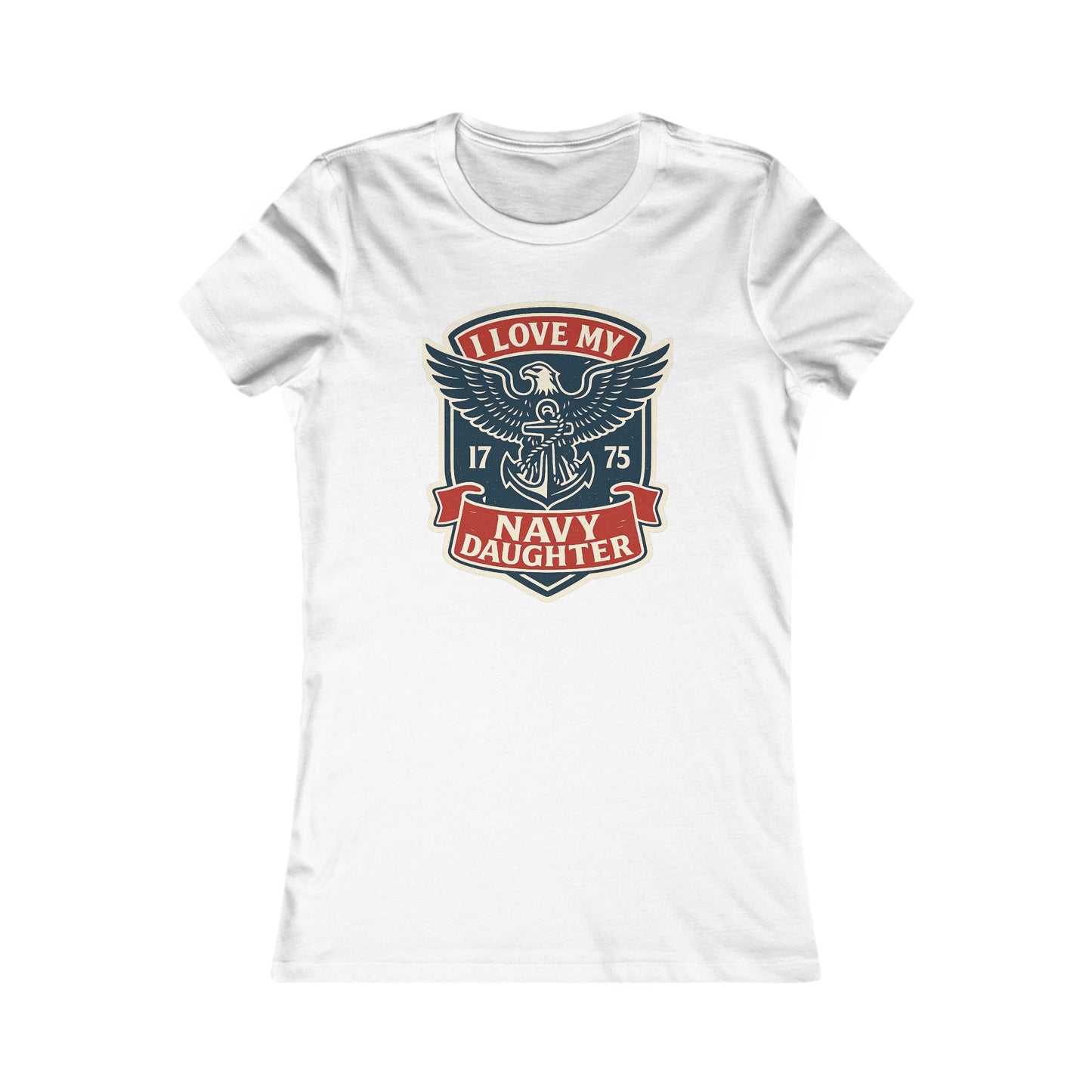 "I Love my Navy Daughter" Military Pride US Navy Crest Women's Fitted Tshirt