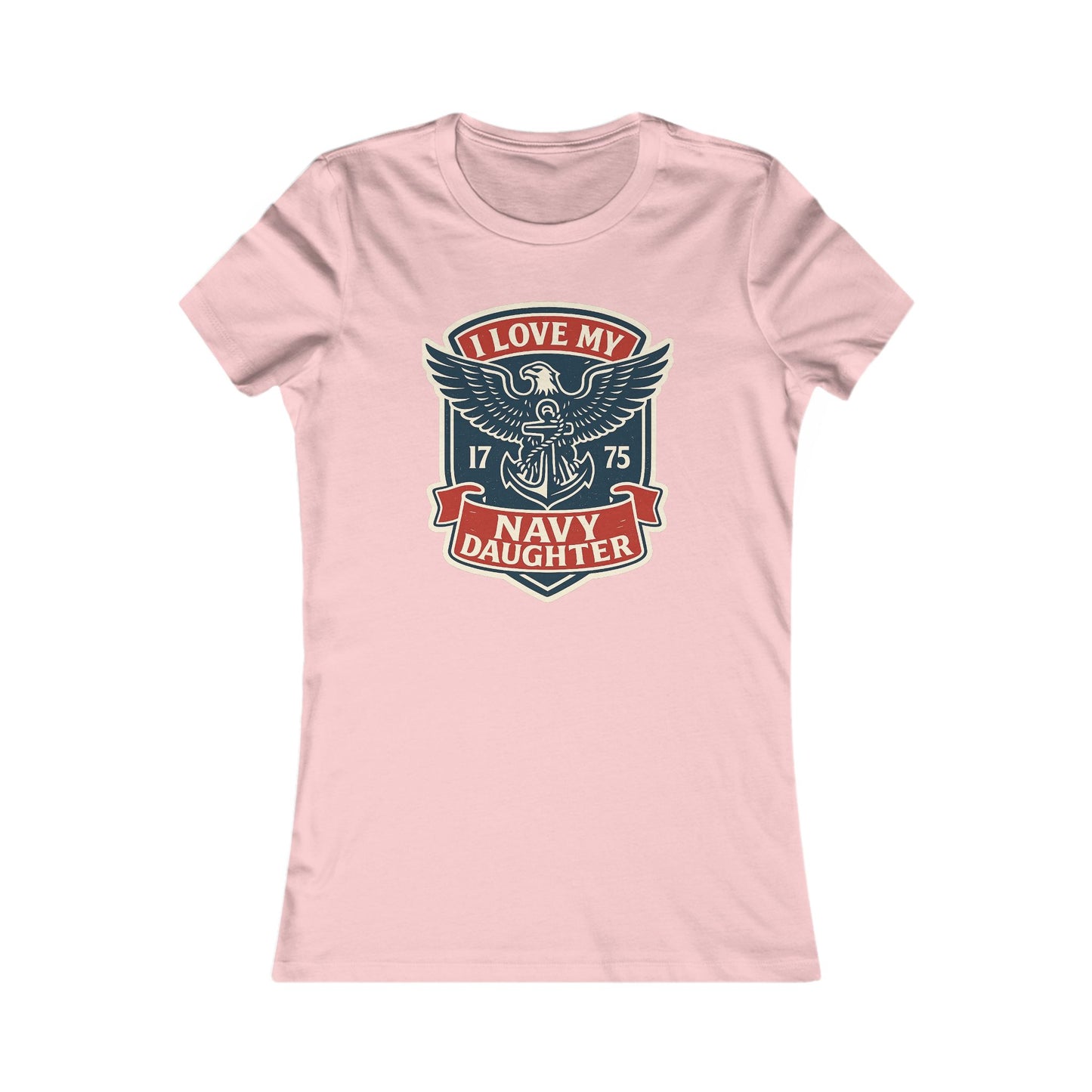 "I Love my Navy Daughter" Military Pride US Navy Crest Women's Fitted Tshirt