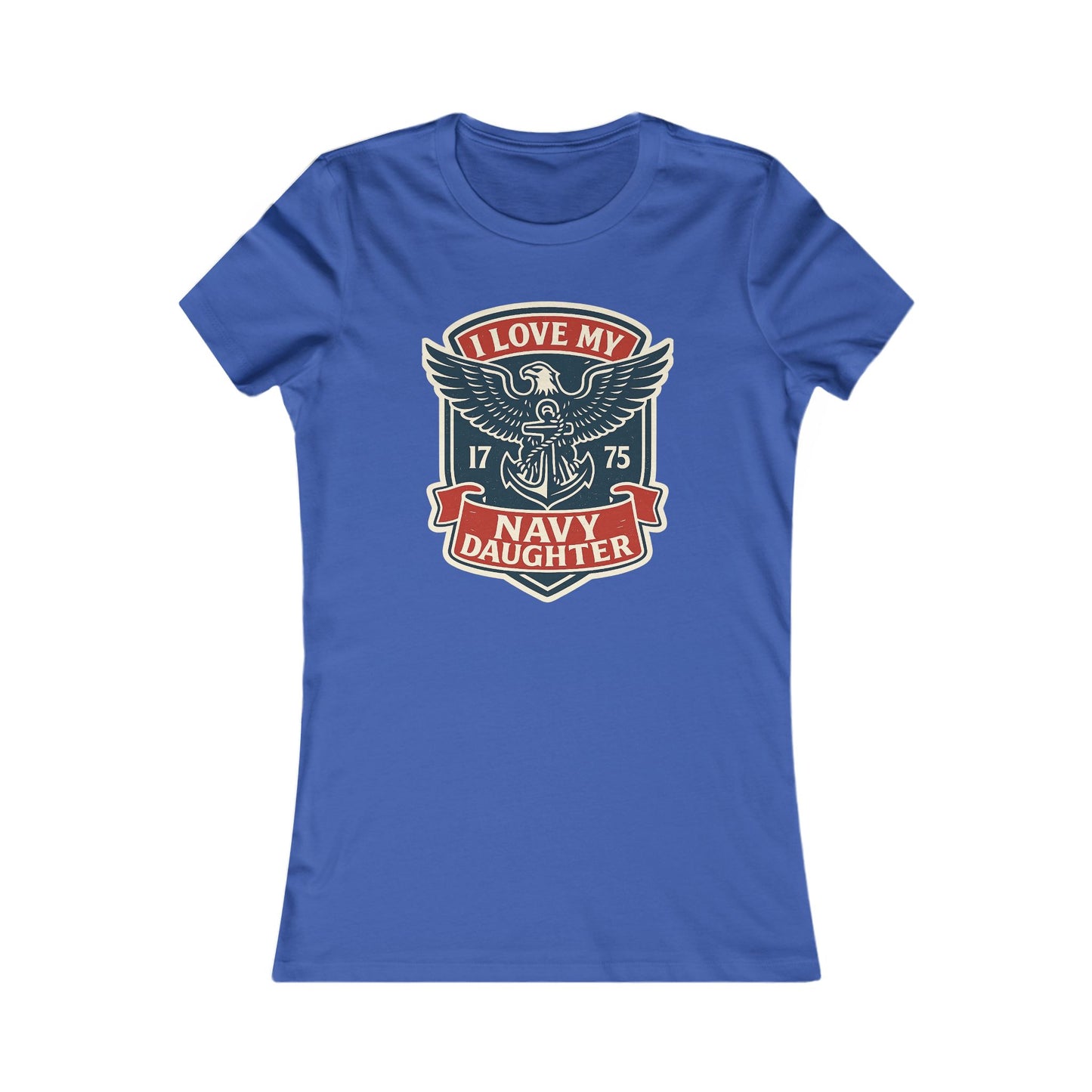 "I Love my Navy Daughter" Military Pride US Navy Crest Women's Fitted Tshirt