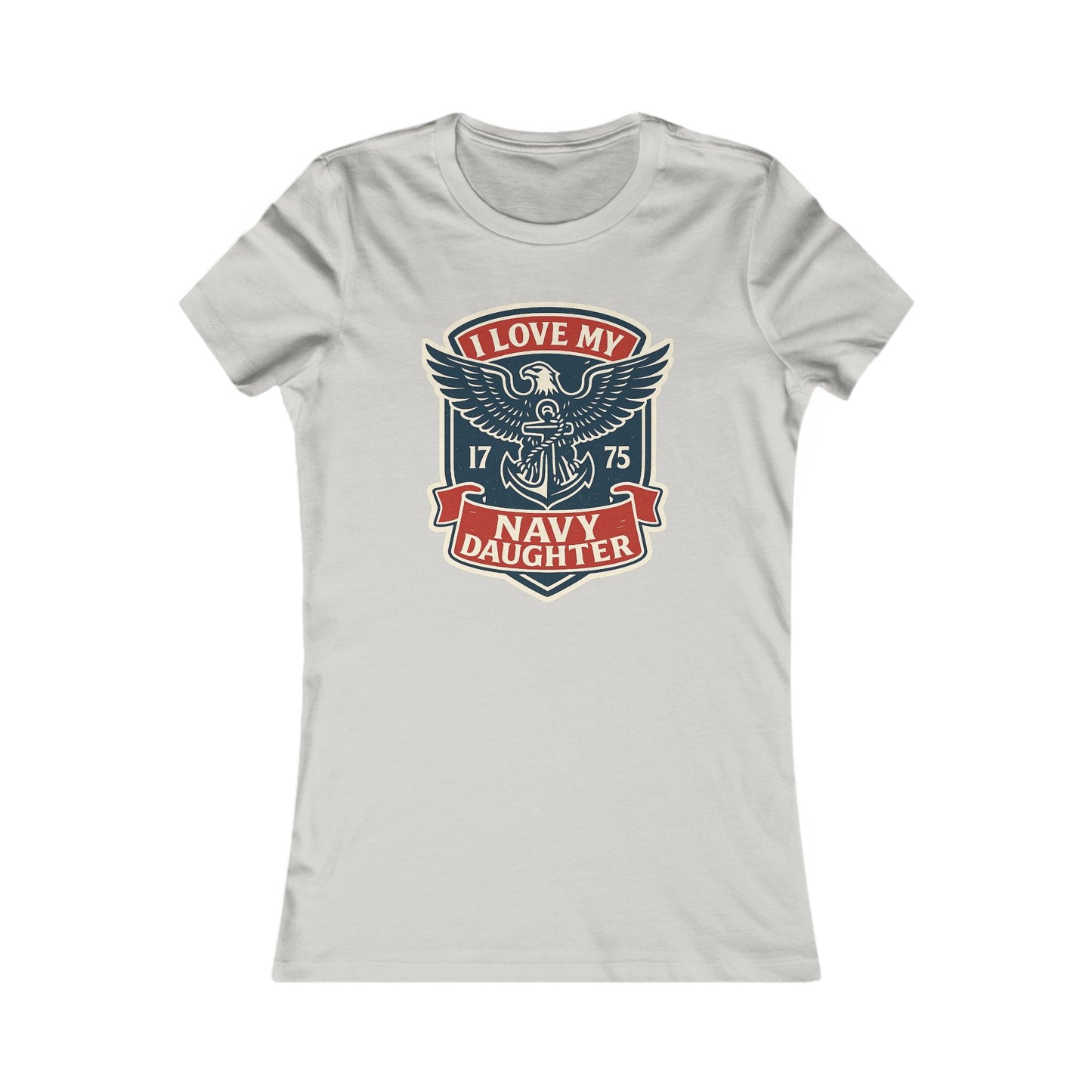 "I Love my Navy Daughter" Military Pride US Navy Crest Women's Fitted Tshirt