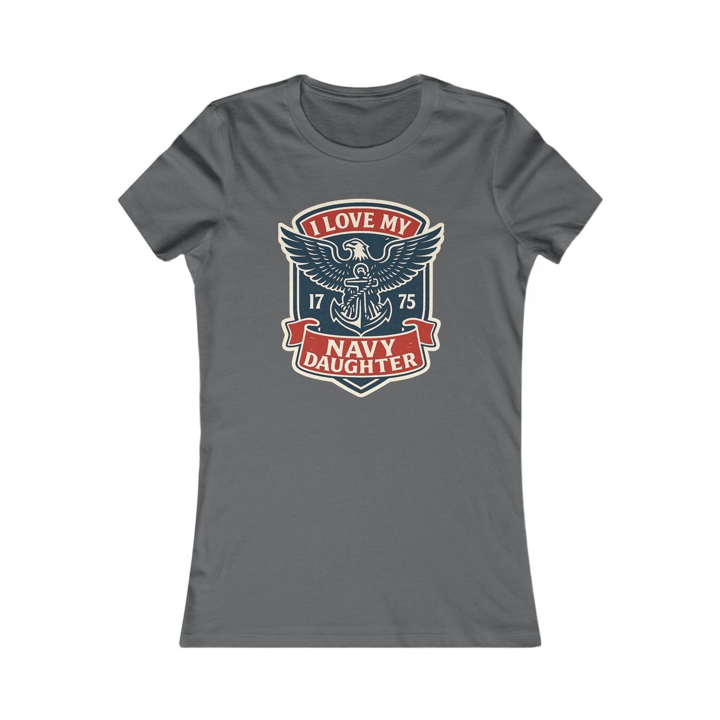 "I Love my Navy Daughter" Military Pride US Navy Crest Women's Fitted Tshirt