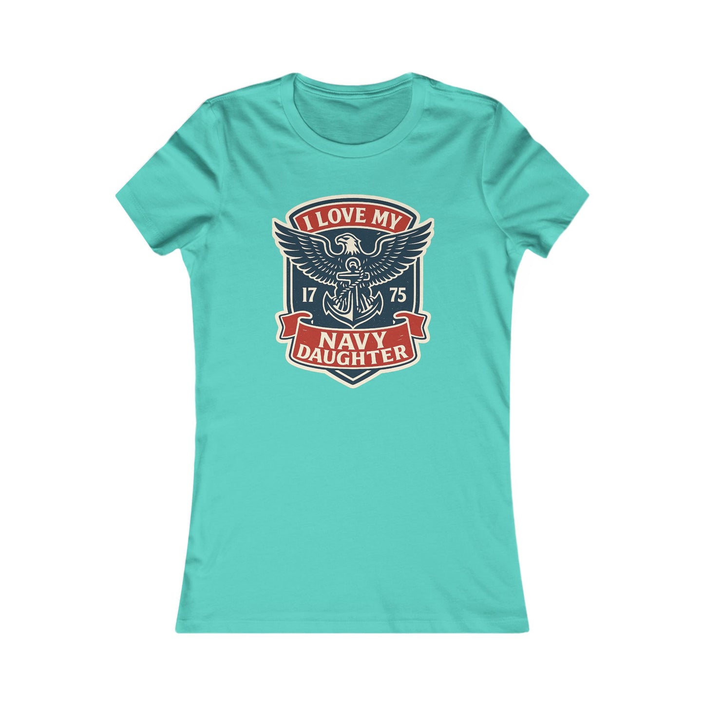 "I Love my Navy Daughter" Military Pride US Navy Crest Women's Fitted Tshirt