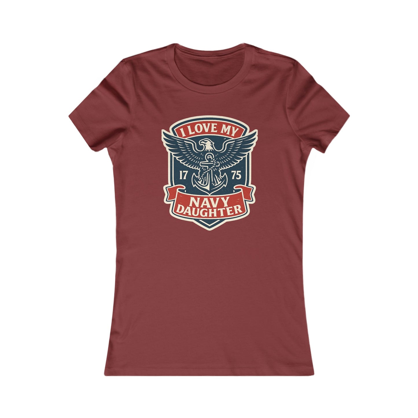 "I Love my Navy Daughter" Military Pride US Navy Crest Women's Fitted Tshirt