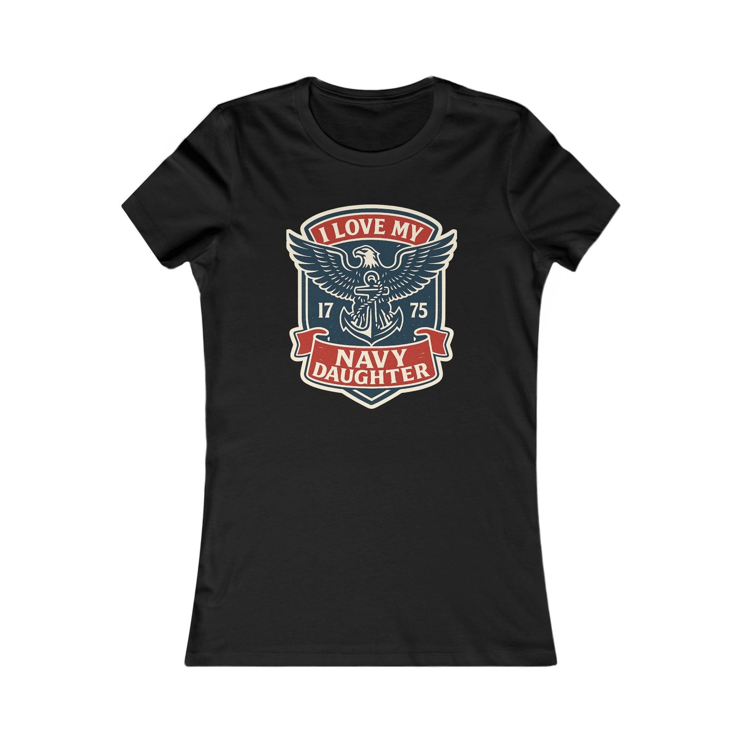 "I Love my Navy Daughter" Military Pride US Navy Crest Women's Fitted Tshirt
