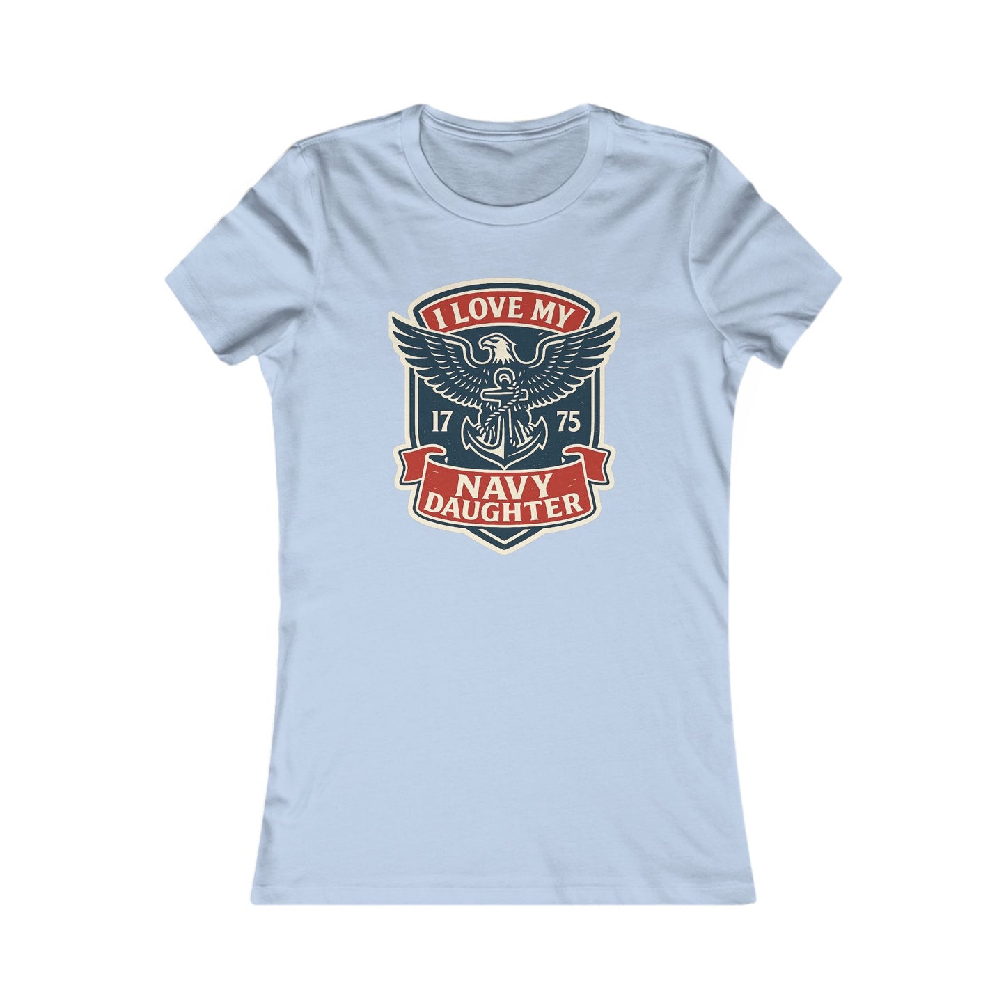 "I Love my Navy Daughter" Military Pride US Navy Crest Women's Fitted Tshirt