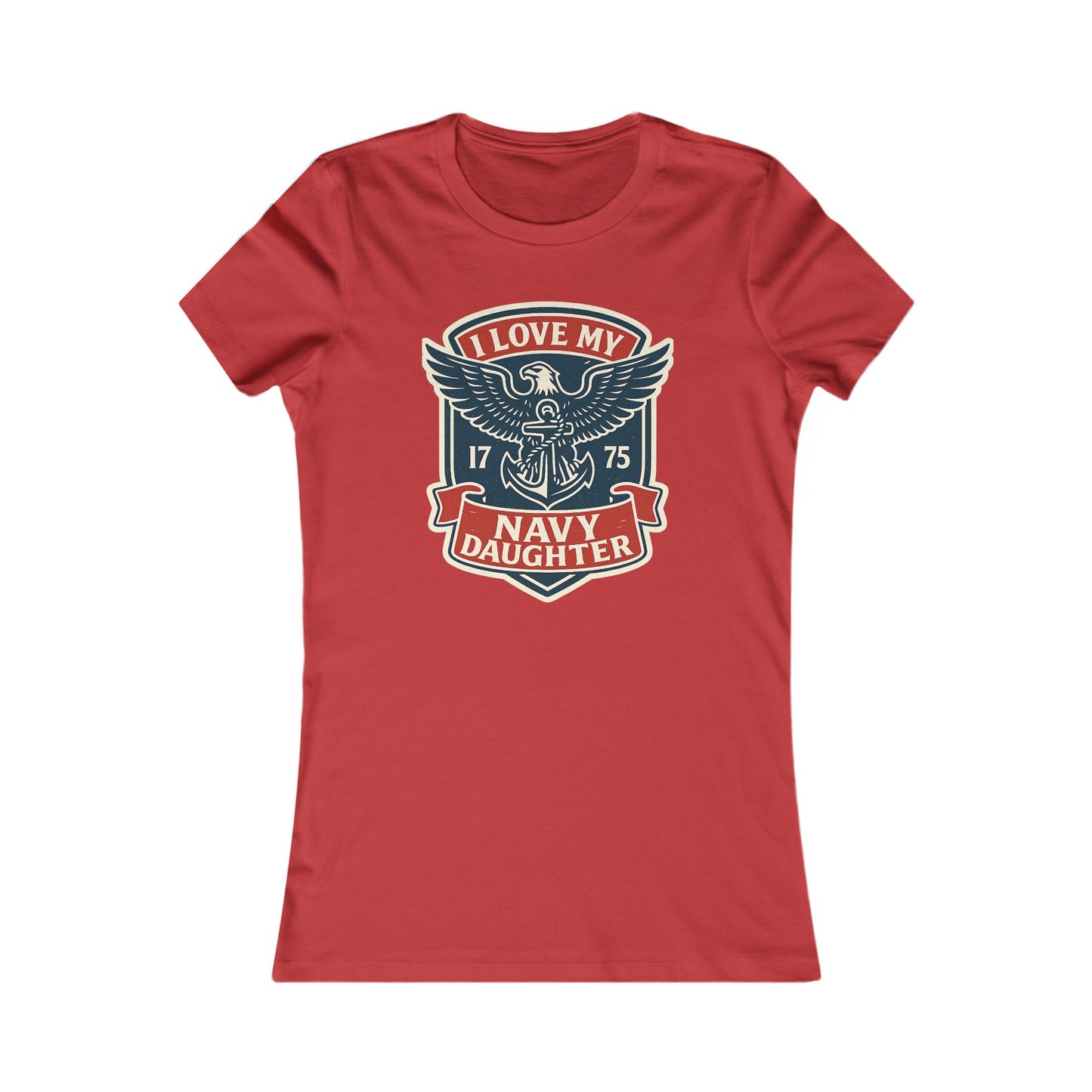 "I Love my Navy Daughter" Military Pride US Navy Crest Women's Fitted Tshirt
