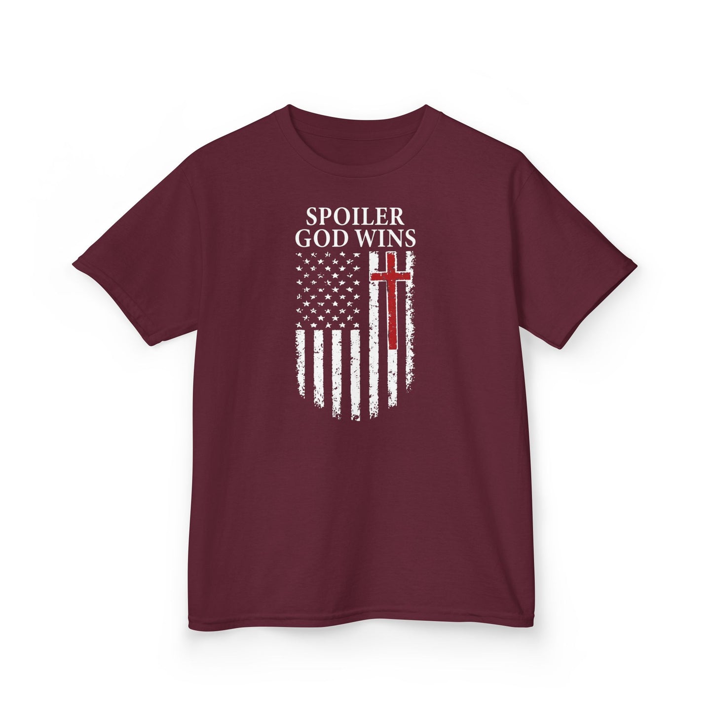 "Spoiler God Wins" Christian Kids Softstyle T-Shirt