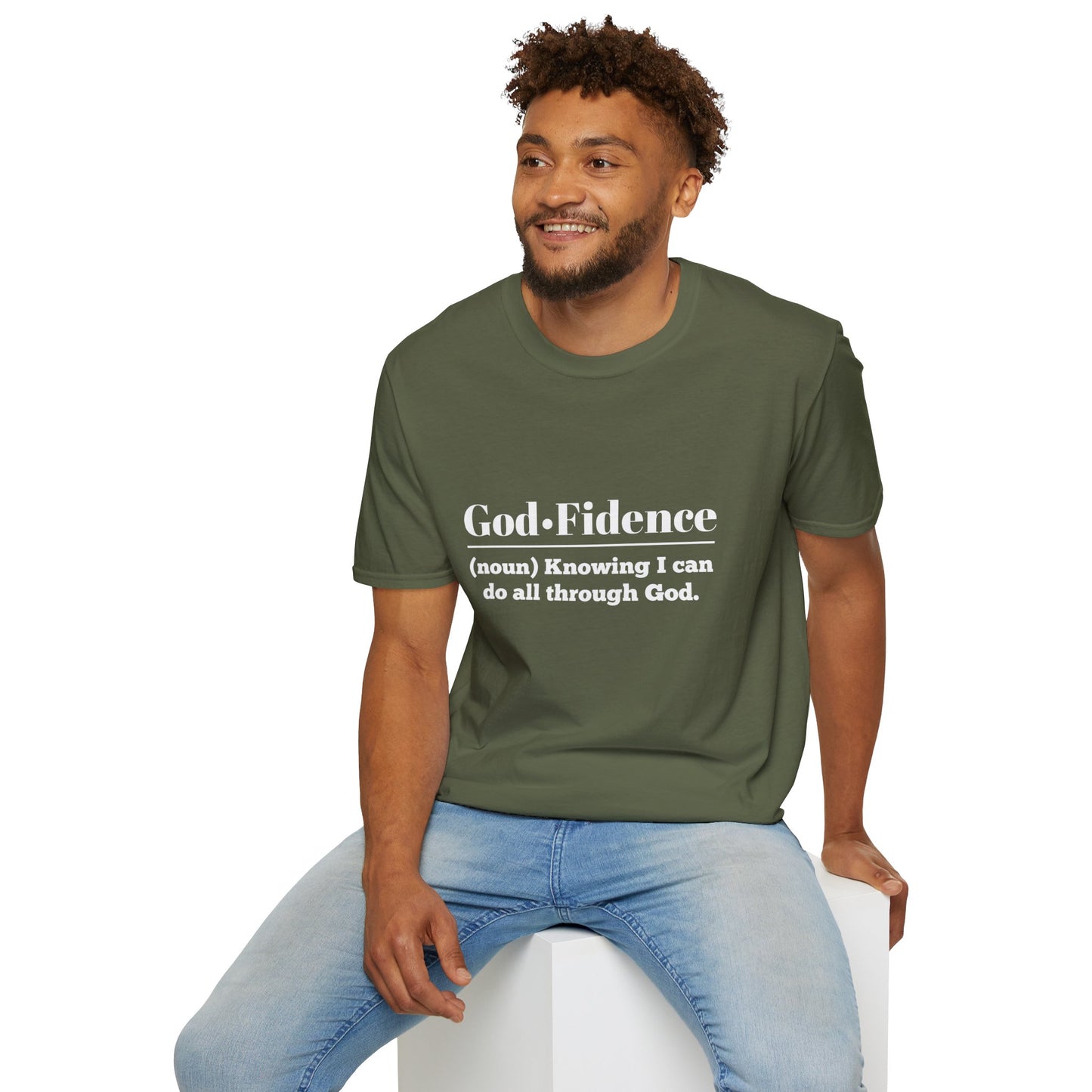 God-Fidence Men's Tshirt (White Logo) - Sweet Baby Jeez Teez