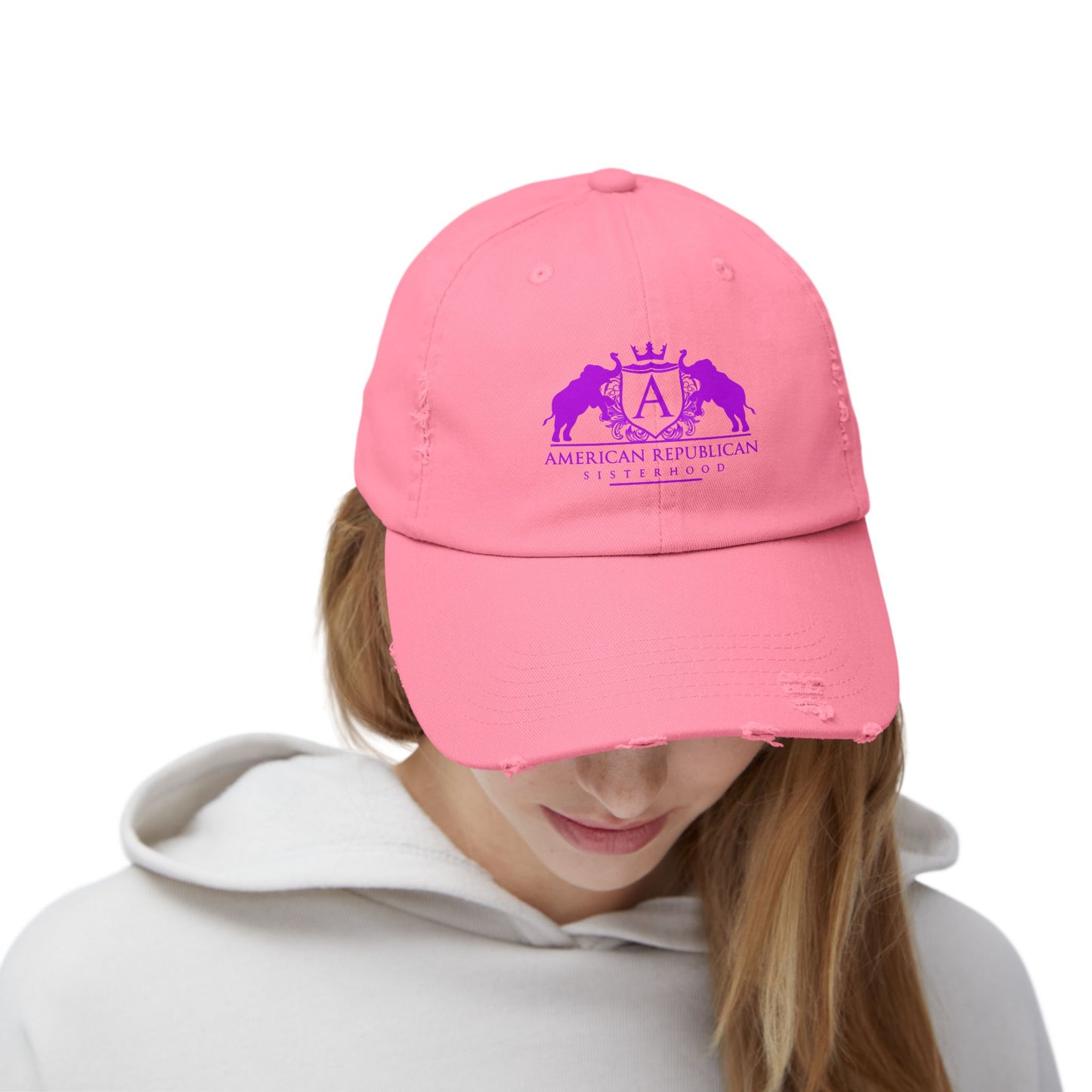 ARS Hot Pink Logo Distressed Cap (ARS) - Sweet Baby Jeez Teez