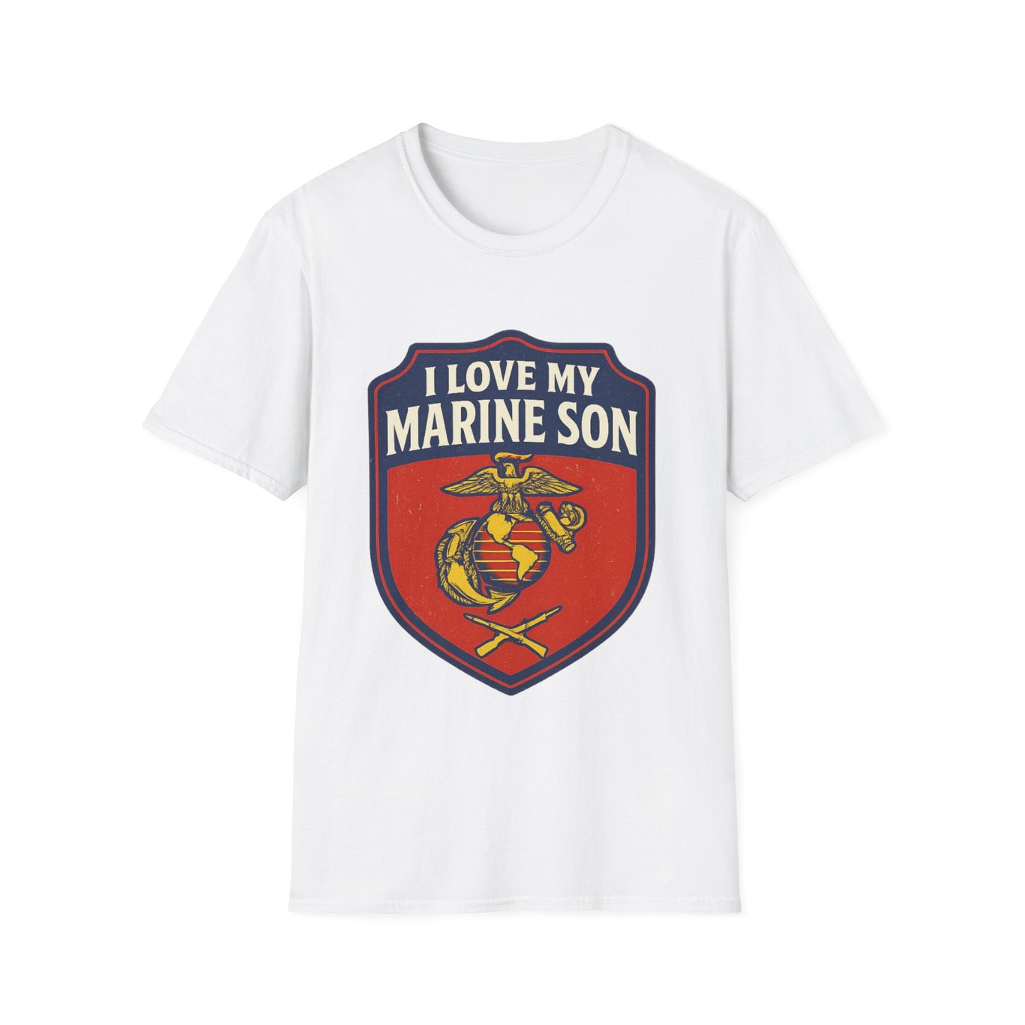 "I Love My Marine Son" Military Patriotic Softstyle Tshirt for Marine Parents