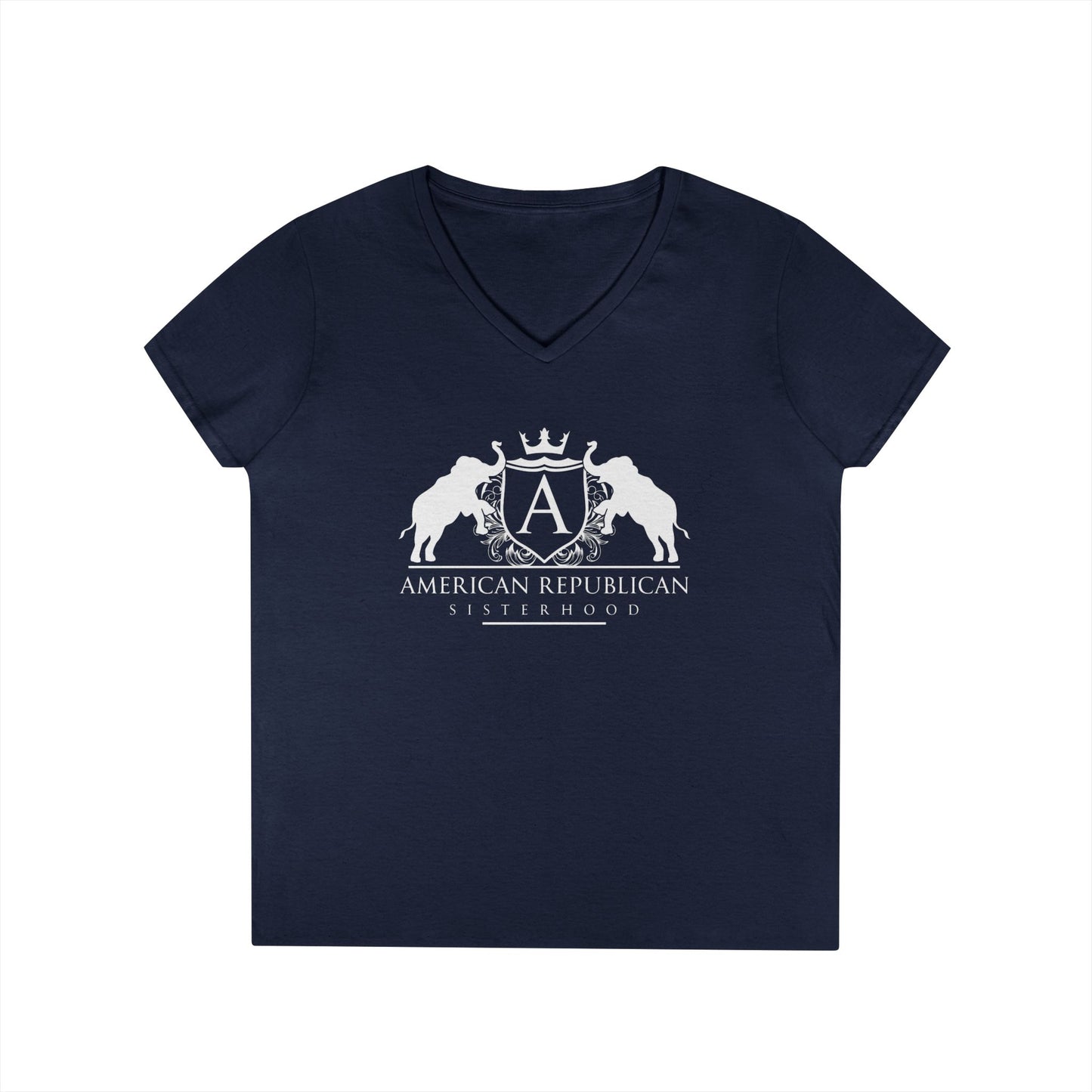 ARS White Logo Women's V-neck Tshirt - Sweet Baby Jeez Teez