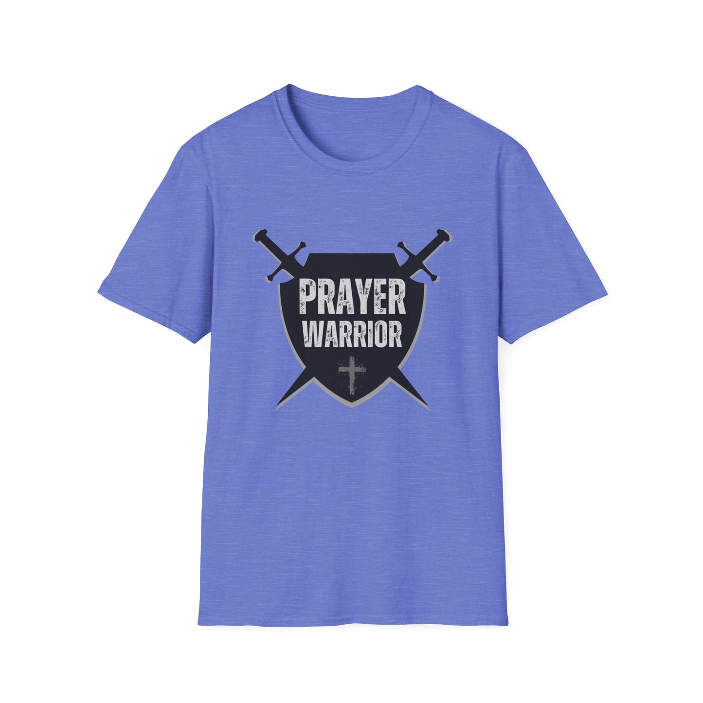 Prayer Warrior Shield Men's Tshirt (Black Logo) - Sweet Baby Jeez Teez