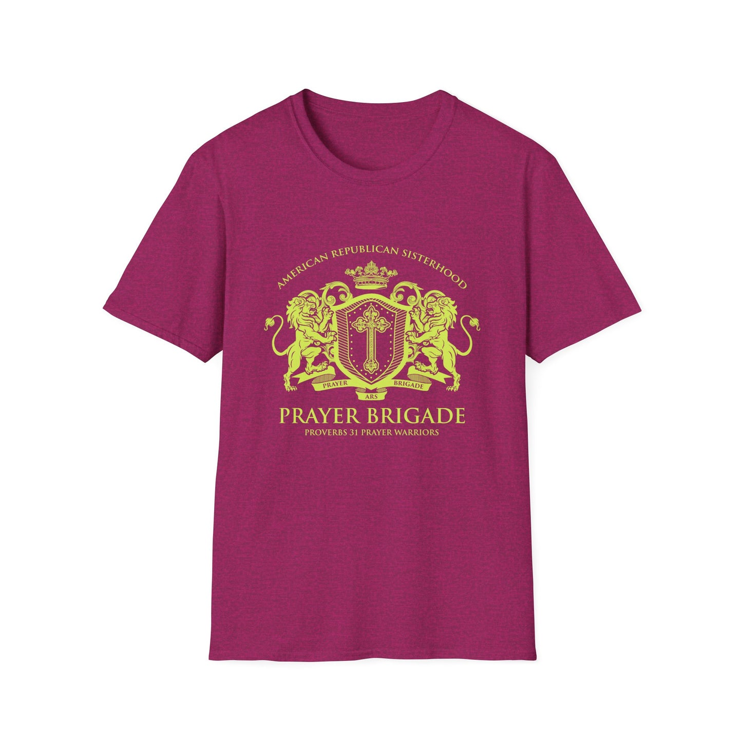 ARS Prayer Brigade Women's Relaxed/Plus Tshirt (Chartreuse Logo)