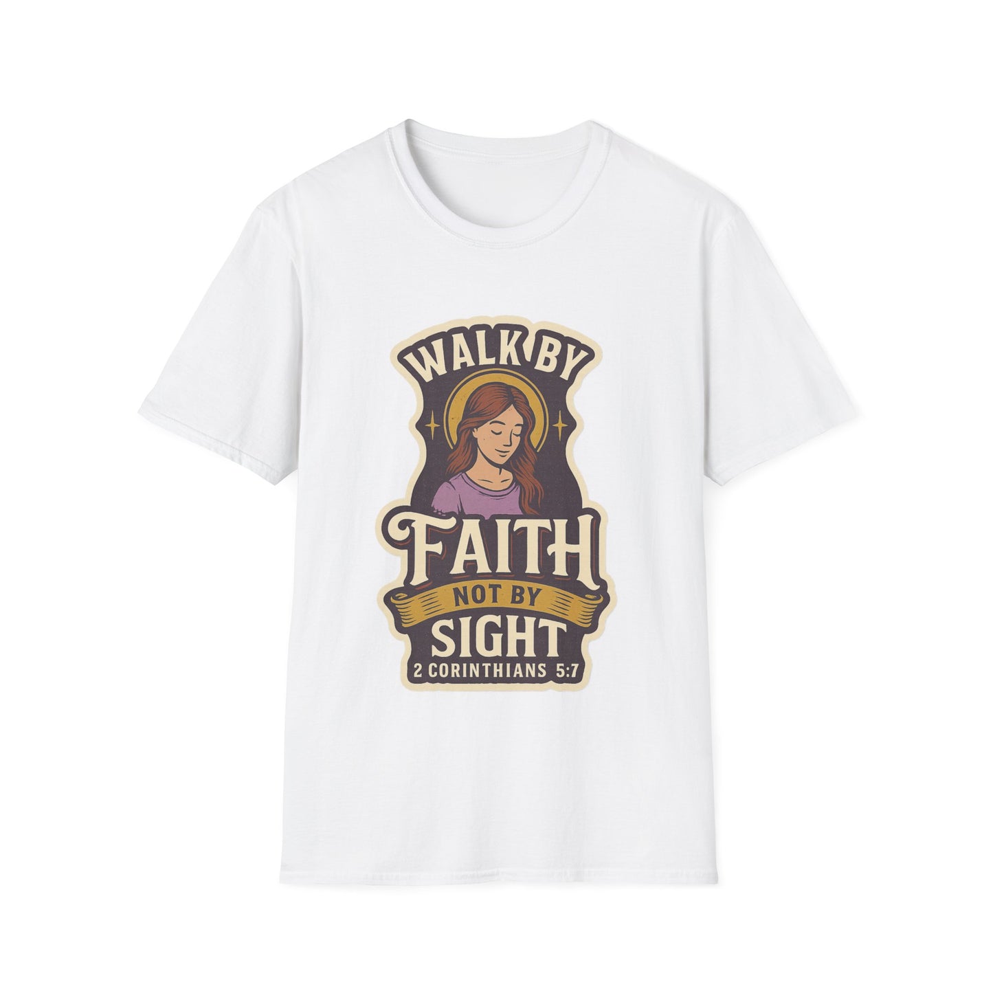 "Walk by Faith" Bible Verse Christian Inspirational Soft Tshirt