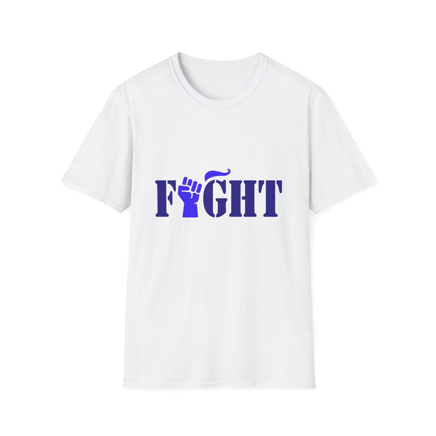 Fight Men's Tshirt (Blue Fist Logo) - Sweet Baby Jeez Teez