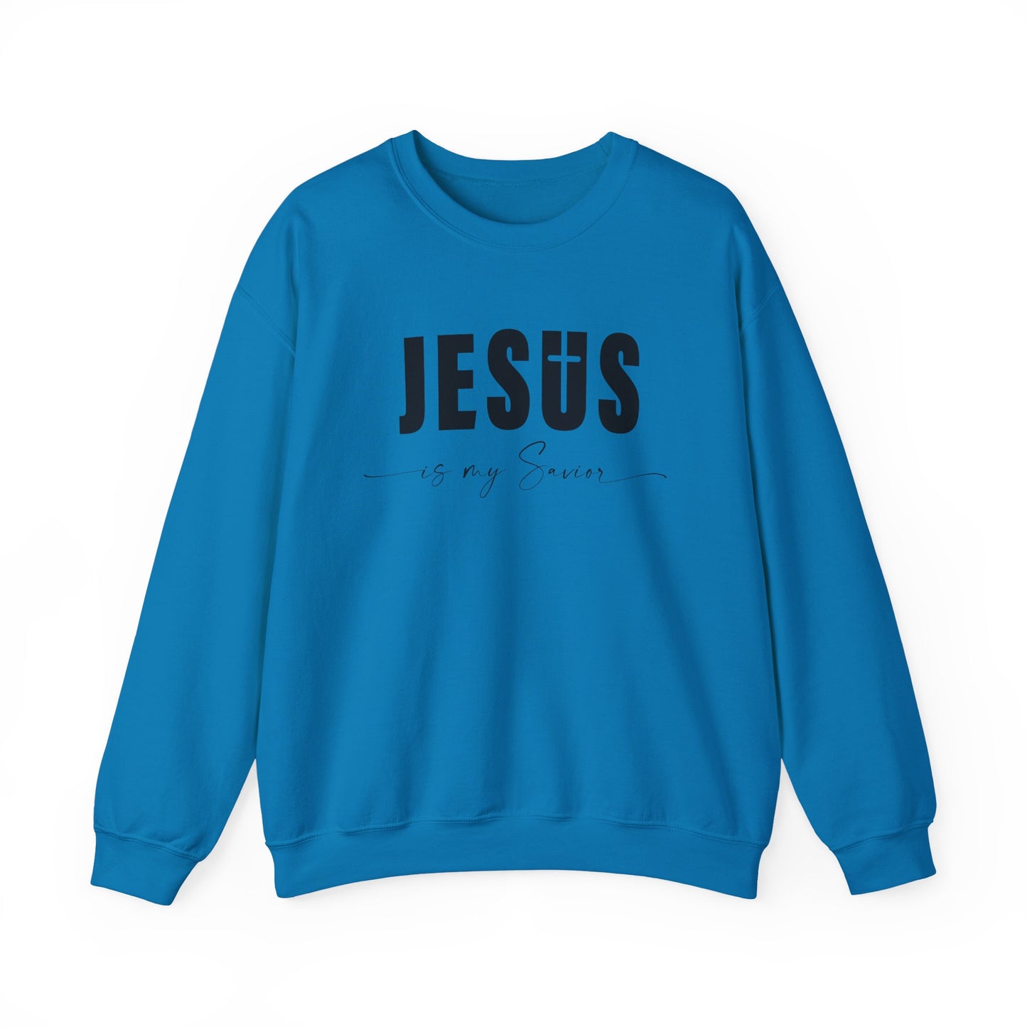 "Jesus is My Savior" Christian Faith Sweatshirt (Black Logo)