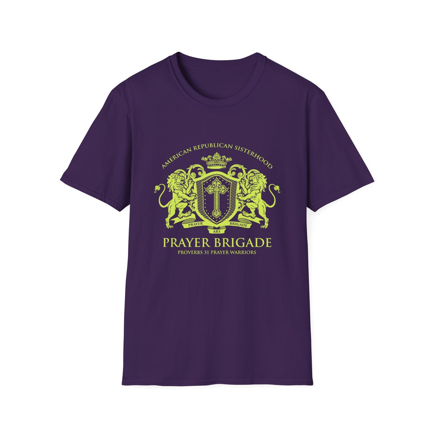 ARS Prayer Brigade Women's Relaxed/Plus Tshirt (Chartreuse Logo)
